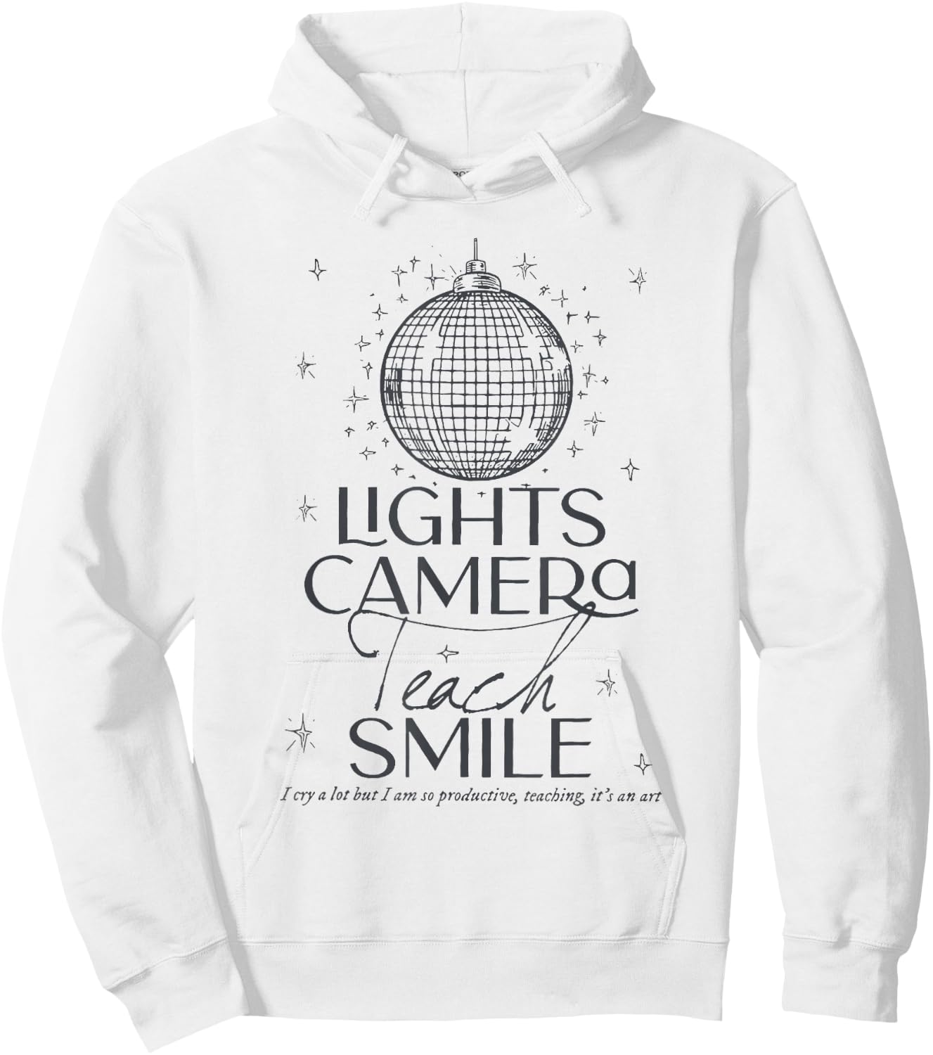 Lights Camera Teach Smile shirt Teacher First Day Of School Women Girls Kids Hoodie - Hoodie | White
