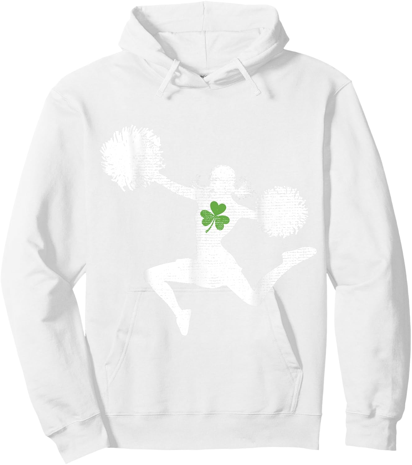 Cheerleading Lovers Green Shamrock Leaf St Patricks Day Hoodie - Hoodie | White