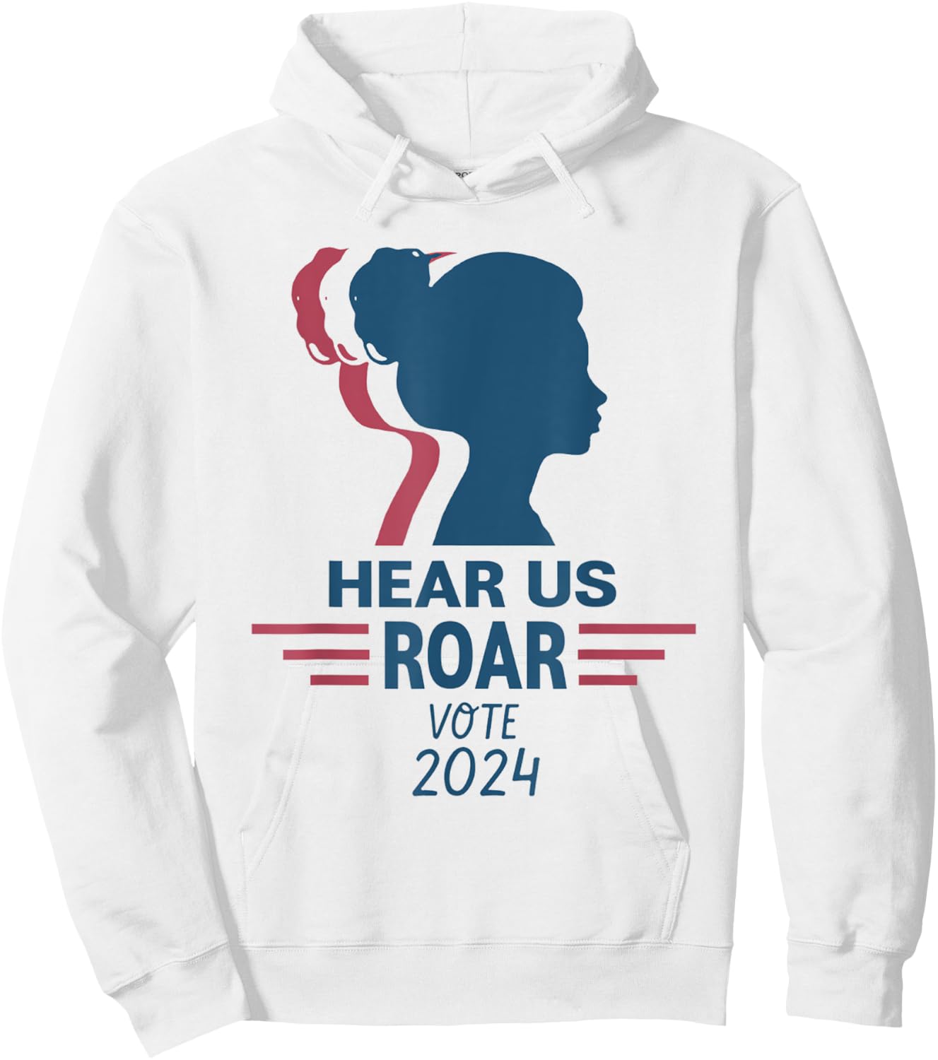 Hear US Roar Vote 2024 Women's Right Hoodie - Hoodie | White