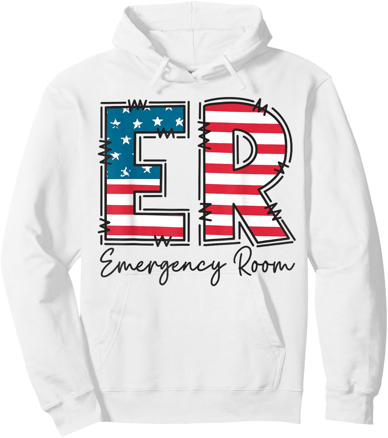 Emergency Room ER Nurse 4th of July Emergency Department Hoodie - Hoodie | White