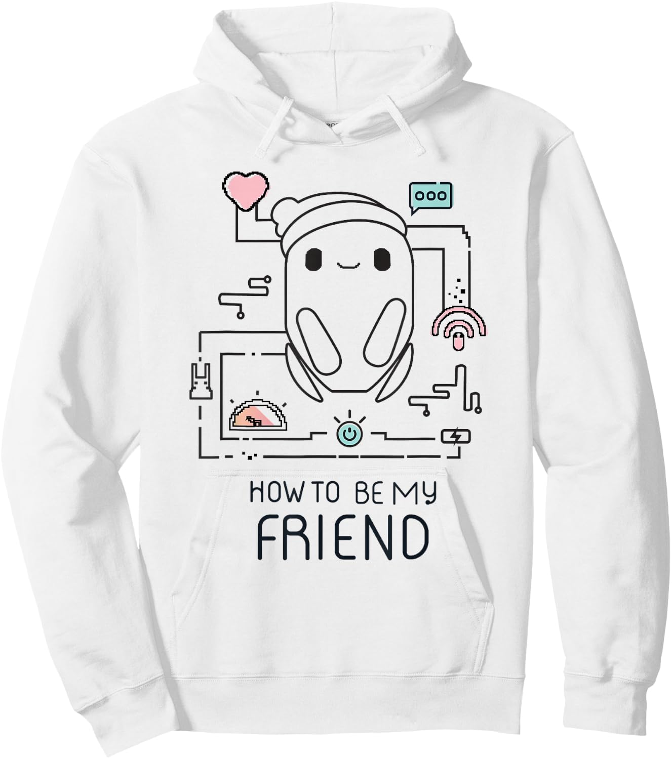 Ron's Gone Wrong B-Bot How to Be My Friend Hoodie - Hoodie | White