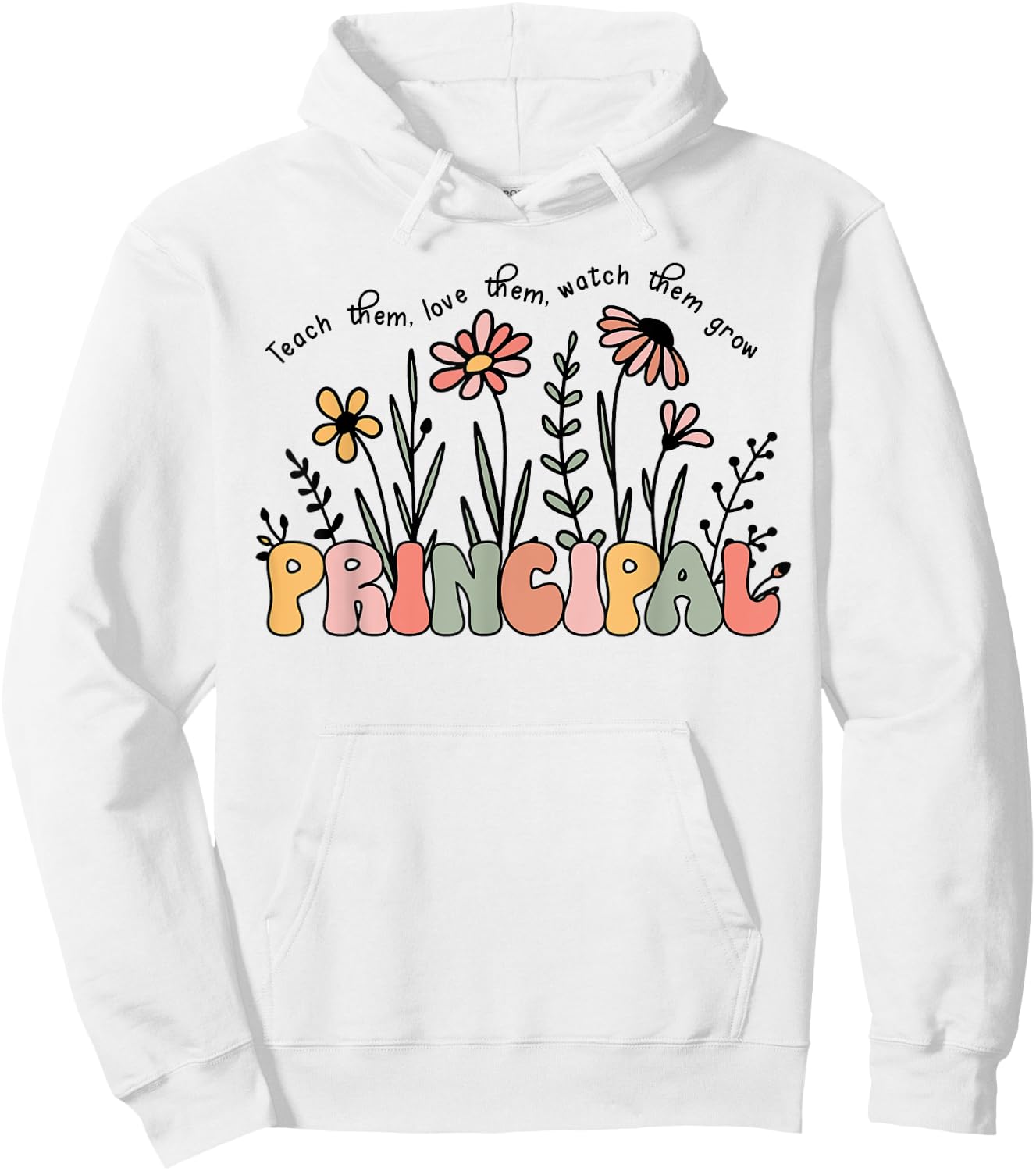 Retro Vintage Floral Principal Shirt Teachers Day Hoodie - Hoodie | White