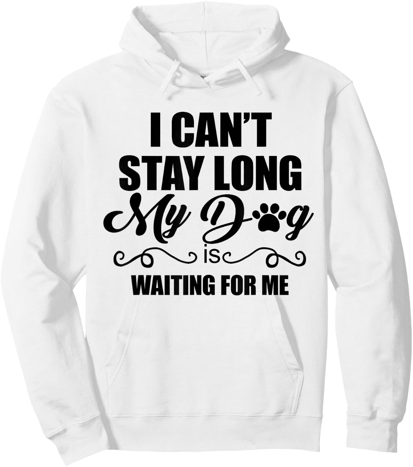 I Can't Stay Long. My Dog is Waiting For Me Funny Dog Lover Hoodie - Hoodie | White
