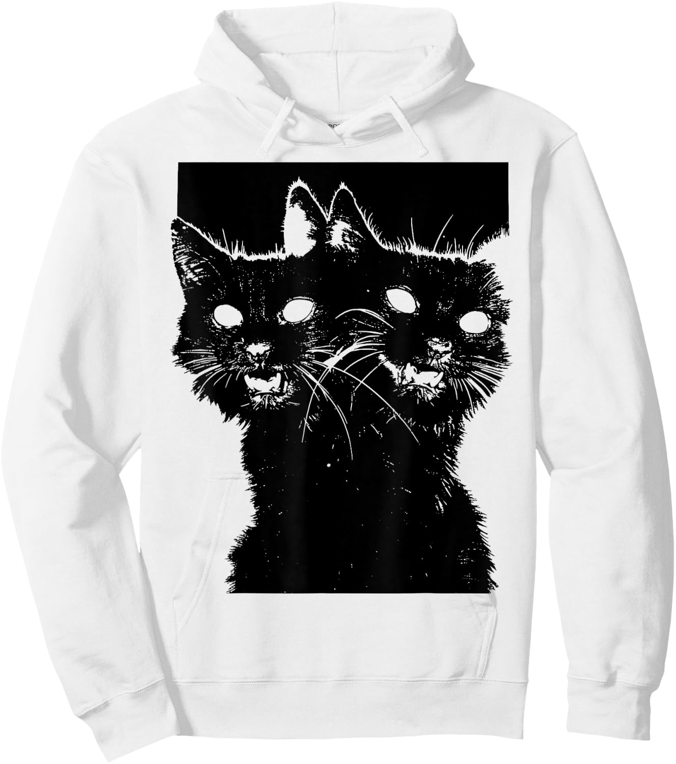 90s Grunge Cats | Occult Y2K Punk Pastel Goth Aesthetic Hoodie - Hoodie | White