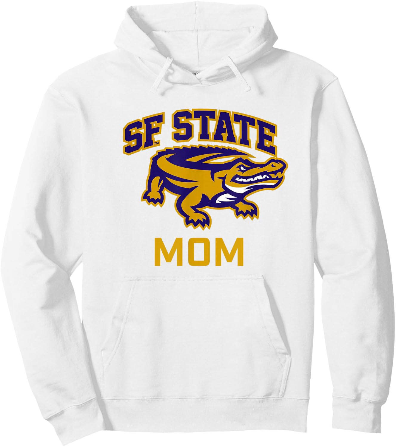 San Francisco State SFSU Gators Arched Mom Hoodie - Hoodie | White