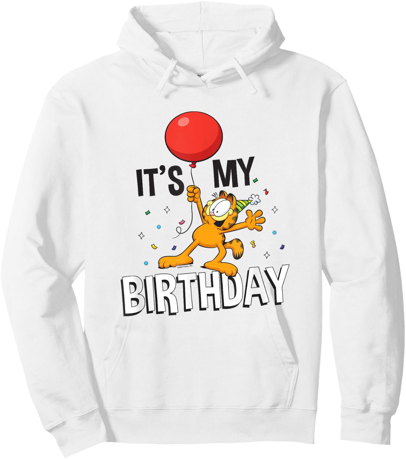 Garfield It's My Birthday Confetti Celebration Logo Hoodie - Hoodie | White