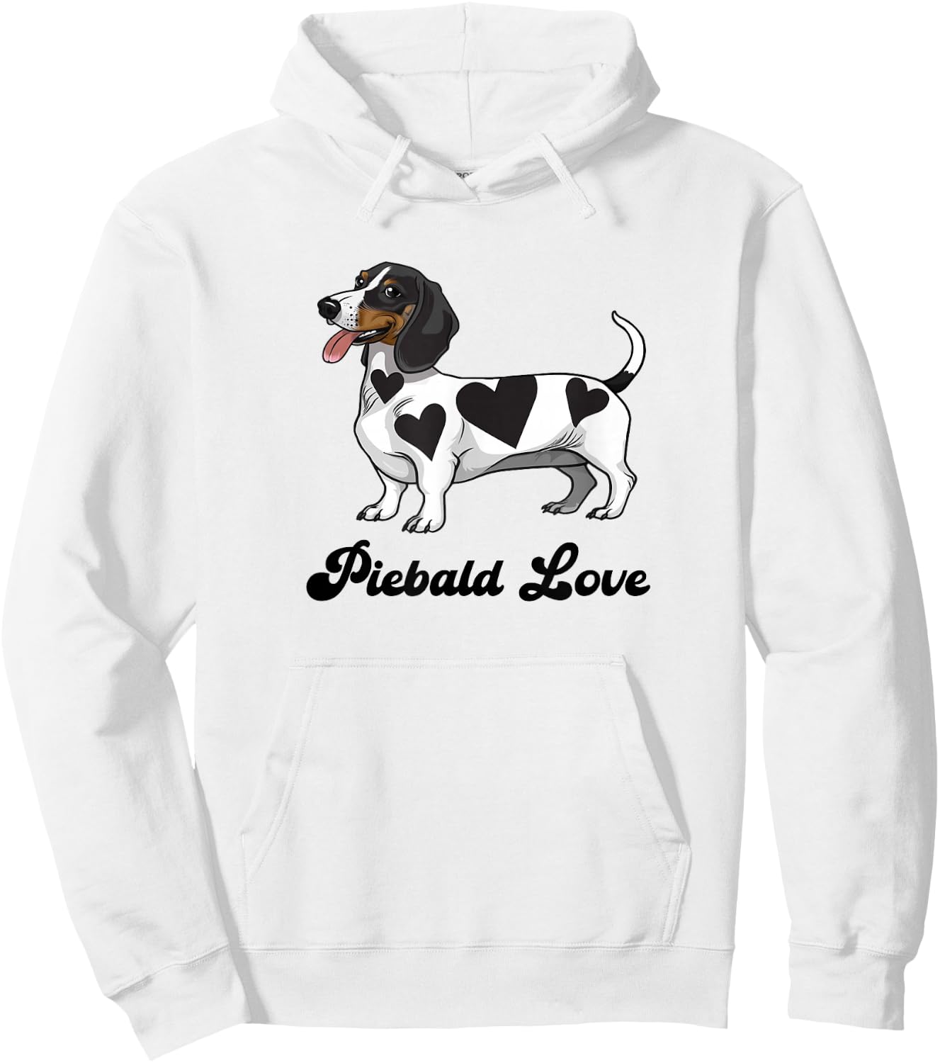 Funny Girls Heart Love Piebald Love Dachshund Lover Hoodie - Hoodie | White