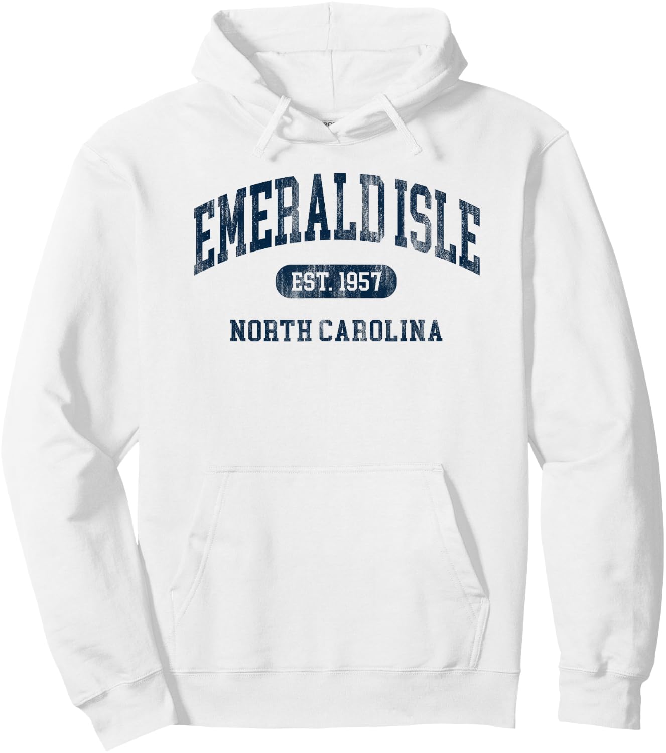 Emerald Isle North Carolina Est 1957 Retro Preppy Throwback Hoodie - Hoodie | White