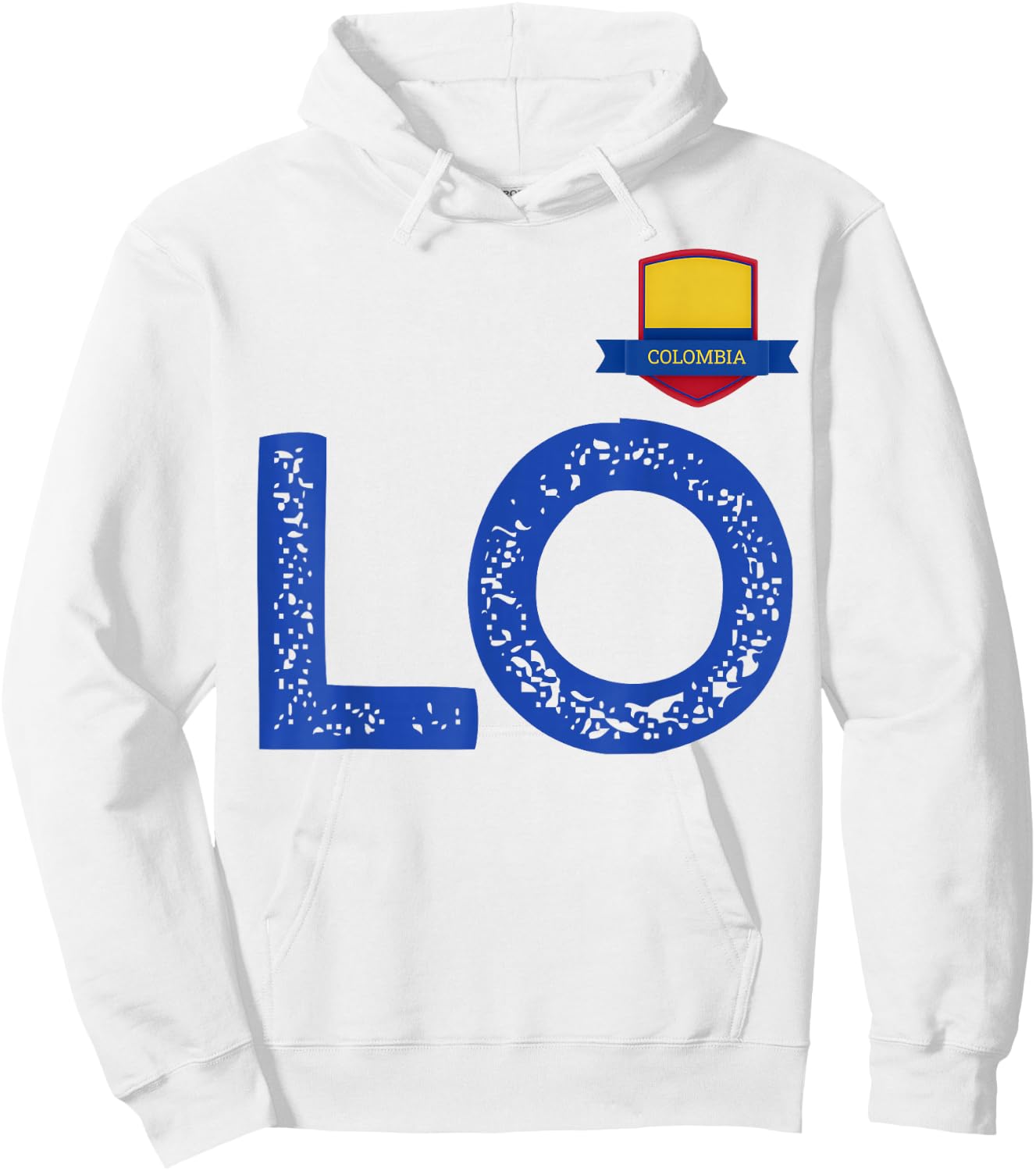 Colombia Human-Flag Letter L and O Colombian Hoodie - Hoodie | White