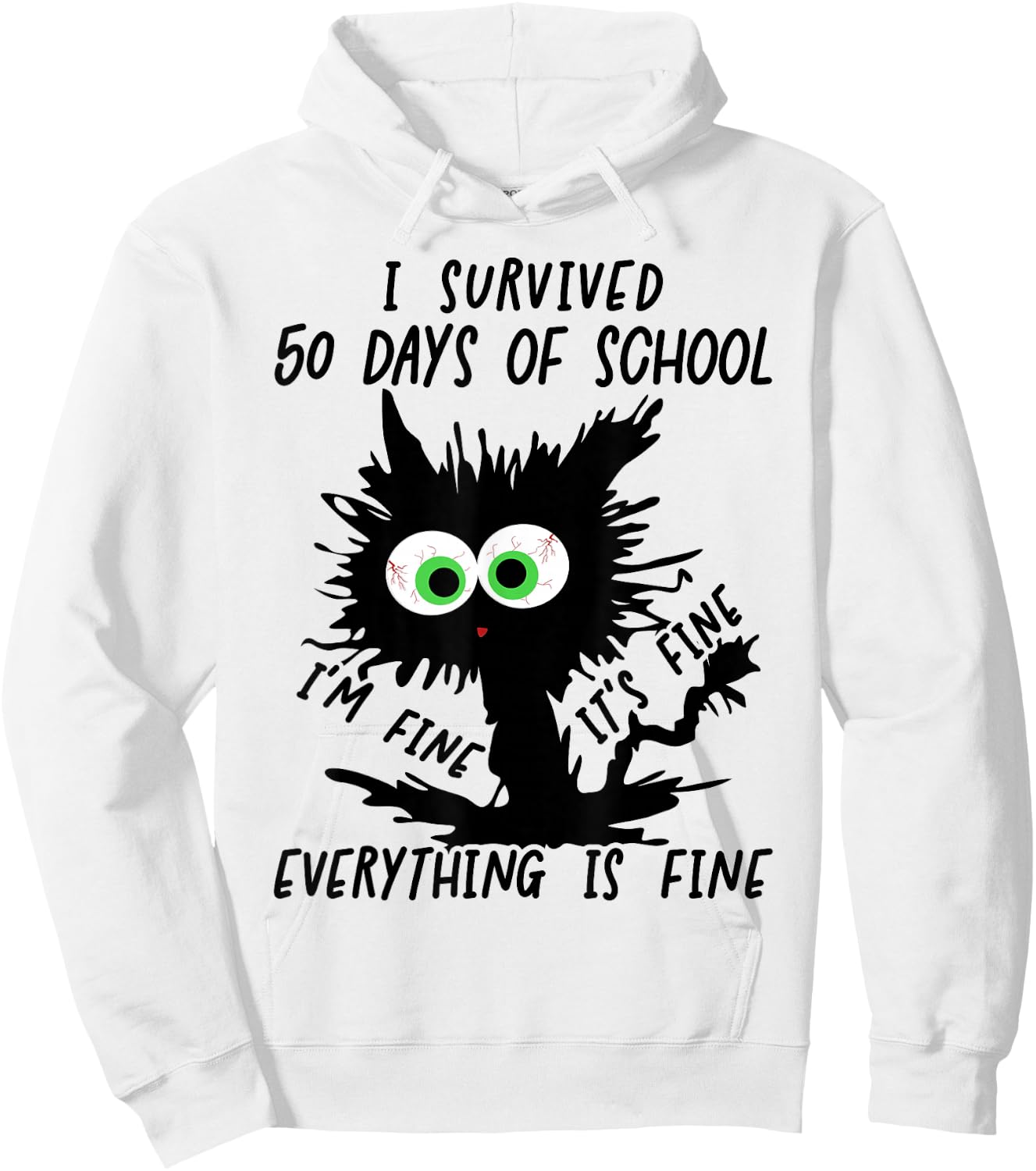 I Survived 50 Days Of School Hoodie - Hoodie | White