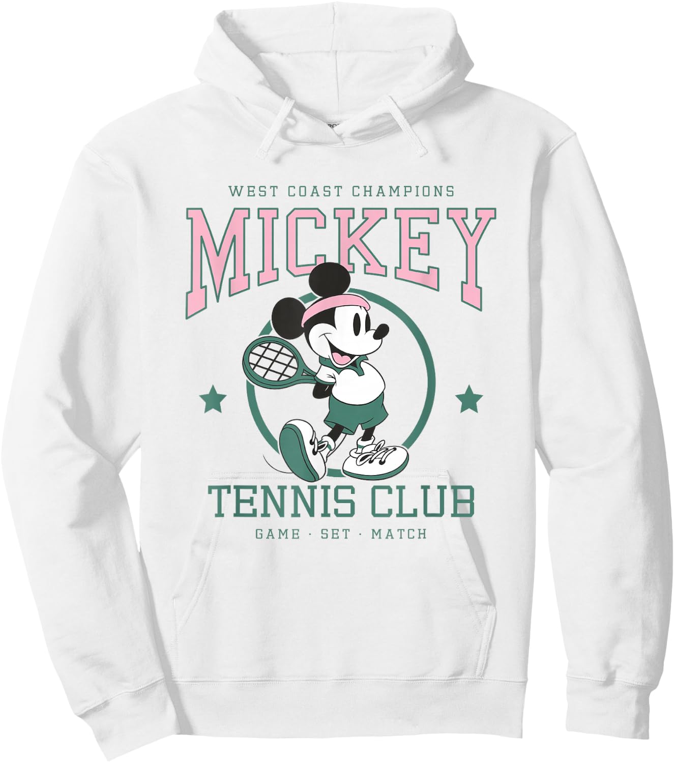 Disney Mickey and Friends Retro Tennis Club Game Set Match Hoodie - Hoodie | White