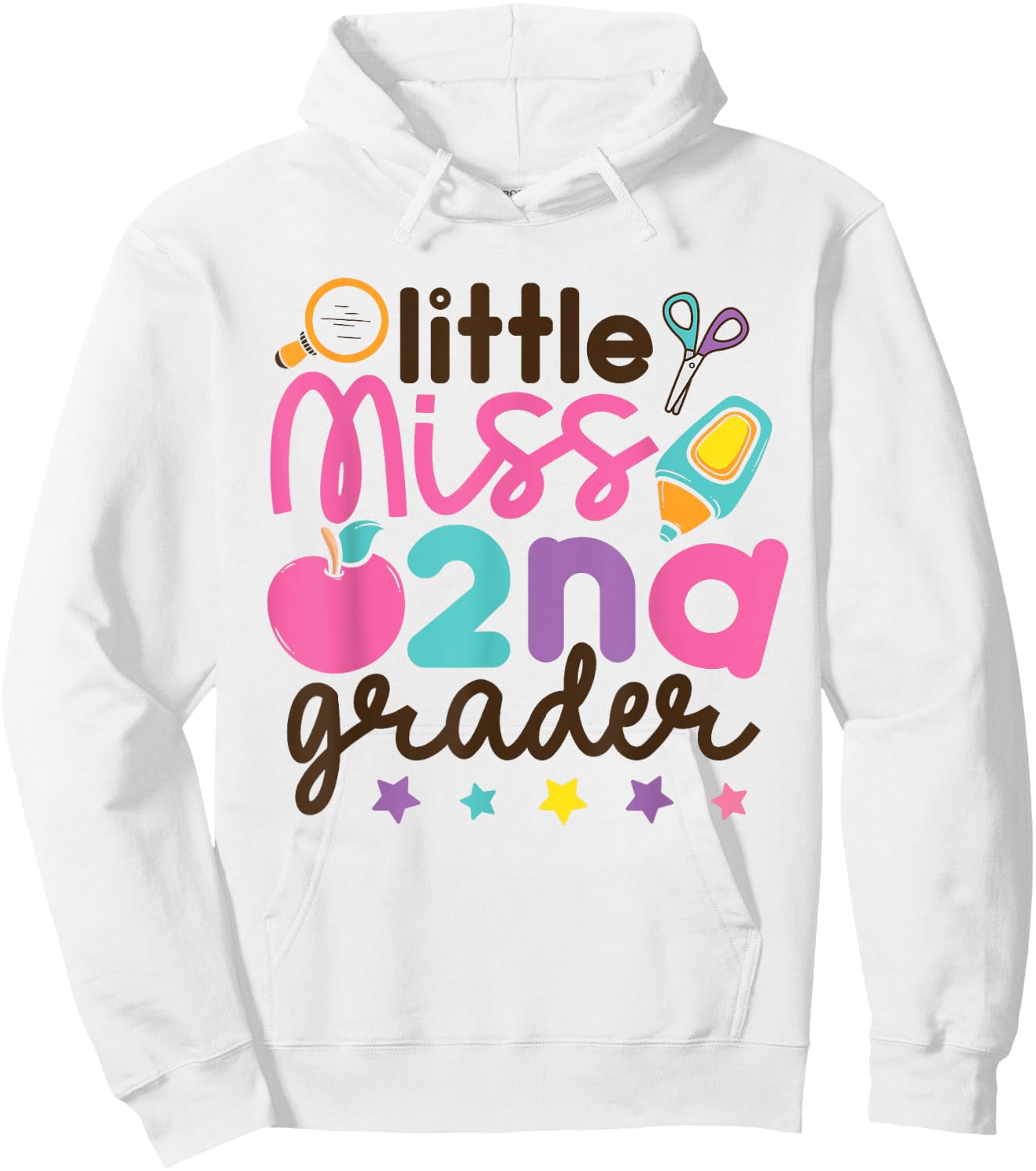 Little Miss 2nd Grade First Day of Second Grade Cute Girls Hoodie - Hoodie | White