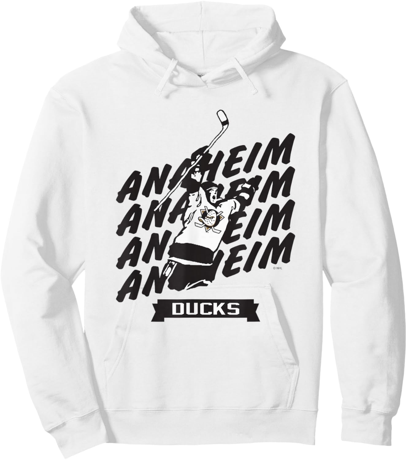Anaheim Ducks Graffiti Orange Officially Licensed Hoodie - Hoodie | White