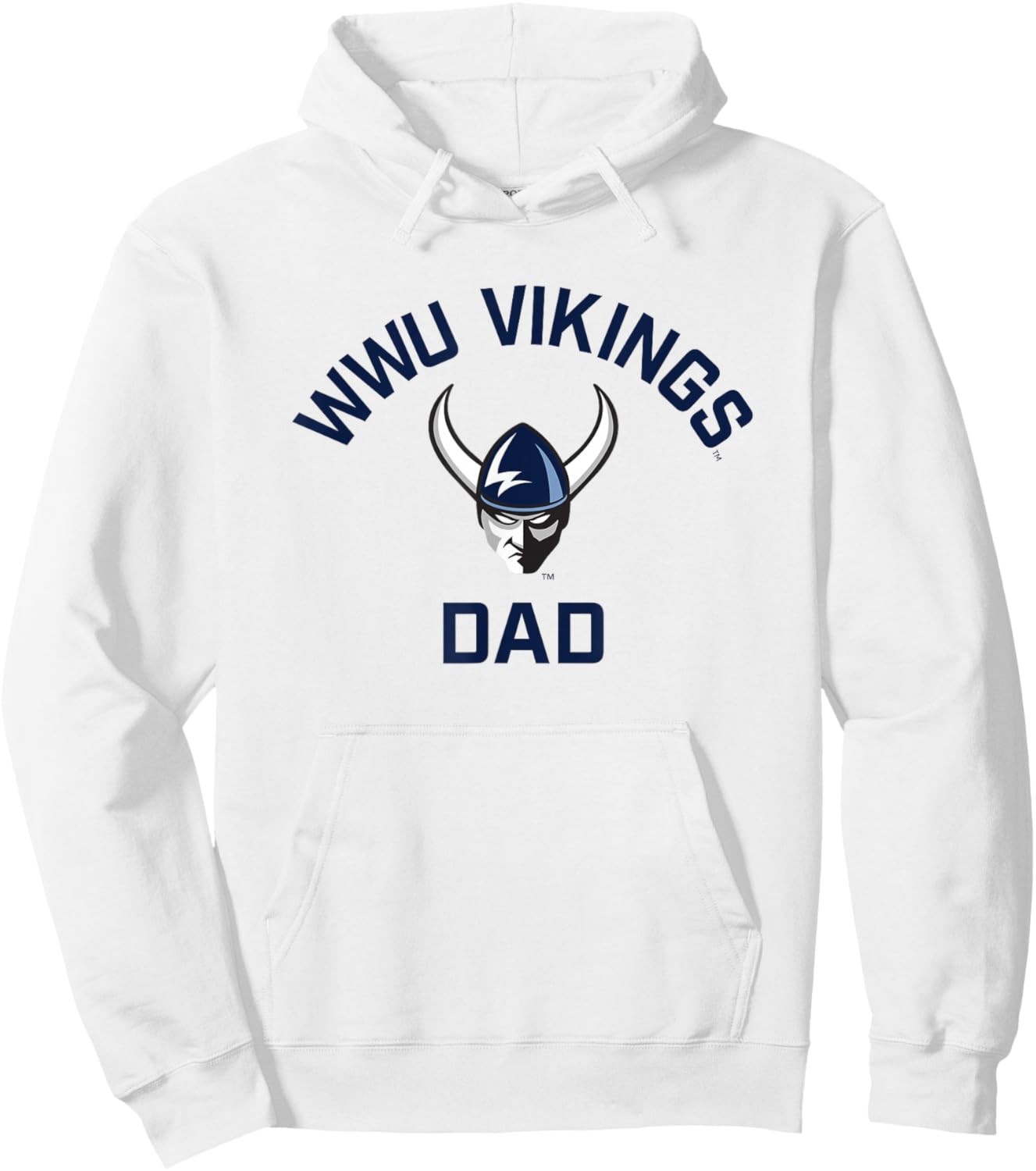 Western Washington University Vikings Arched Dad Hoodie - Hoodie | White