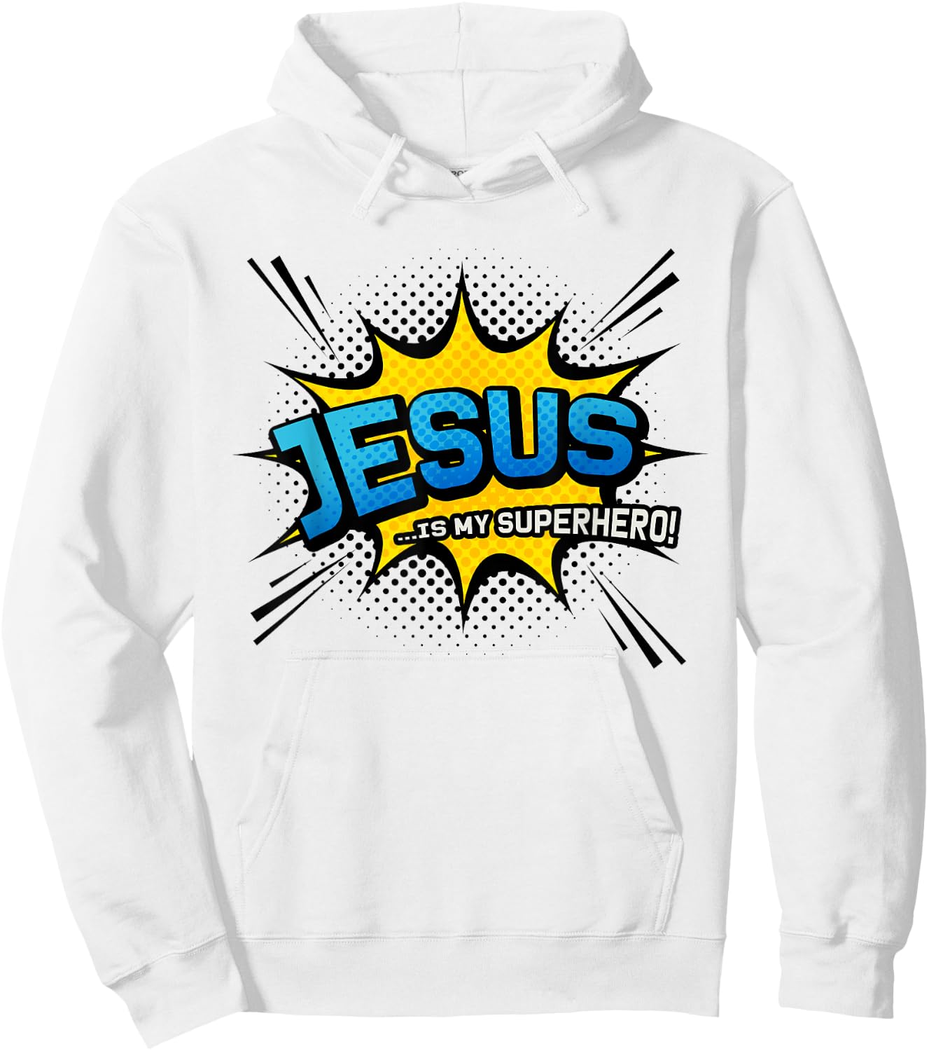 Jesus is My Superhero - Funny Cool Comic Book Hoodie - Hoodie | White