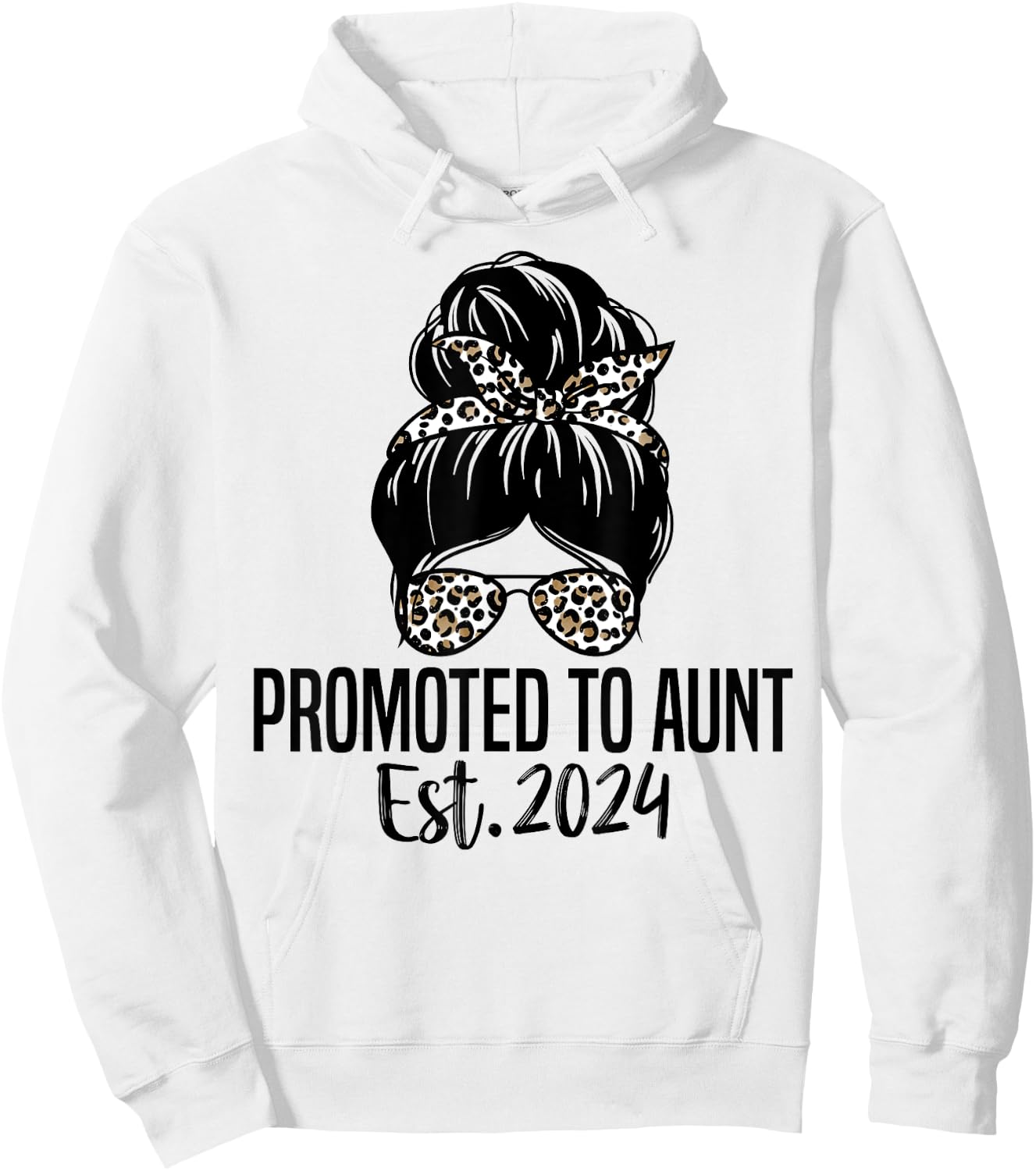 Promoted To Aunt Est. 2024 First Time New Aunt Hoodie - Hoodie | White