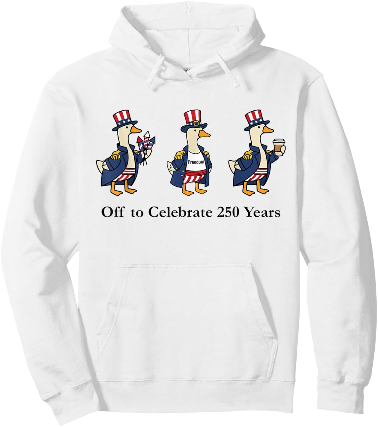 Off to Celebrate 250 Years American 250th Anniversary Hoodie - Hoodie | White
