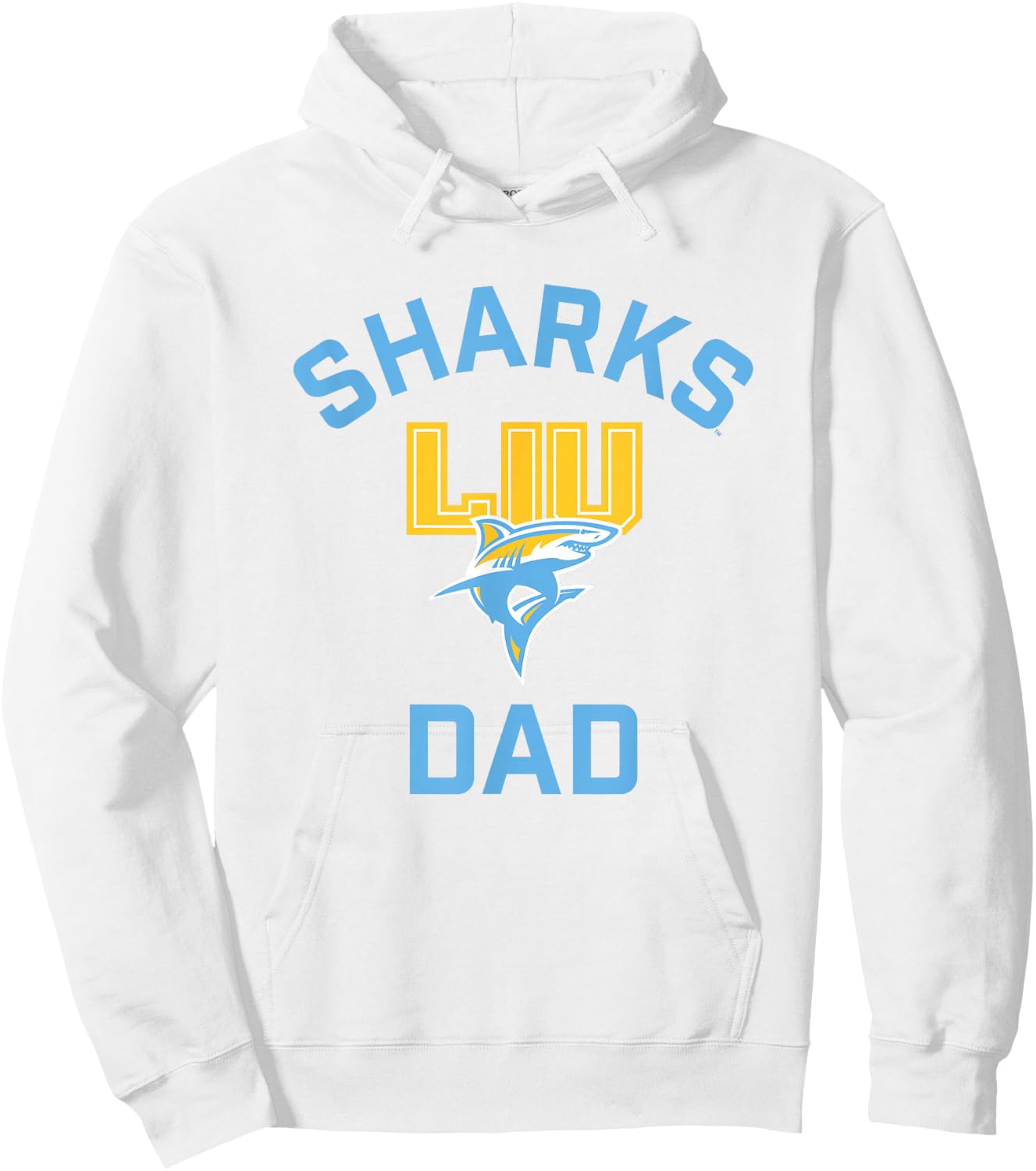 Long Island University LIU Blackbirds Arched Dad Hoodie - Hoodie | White