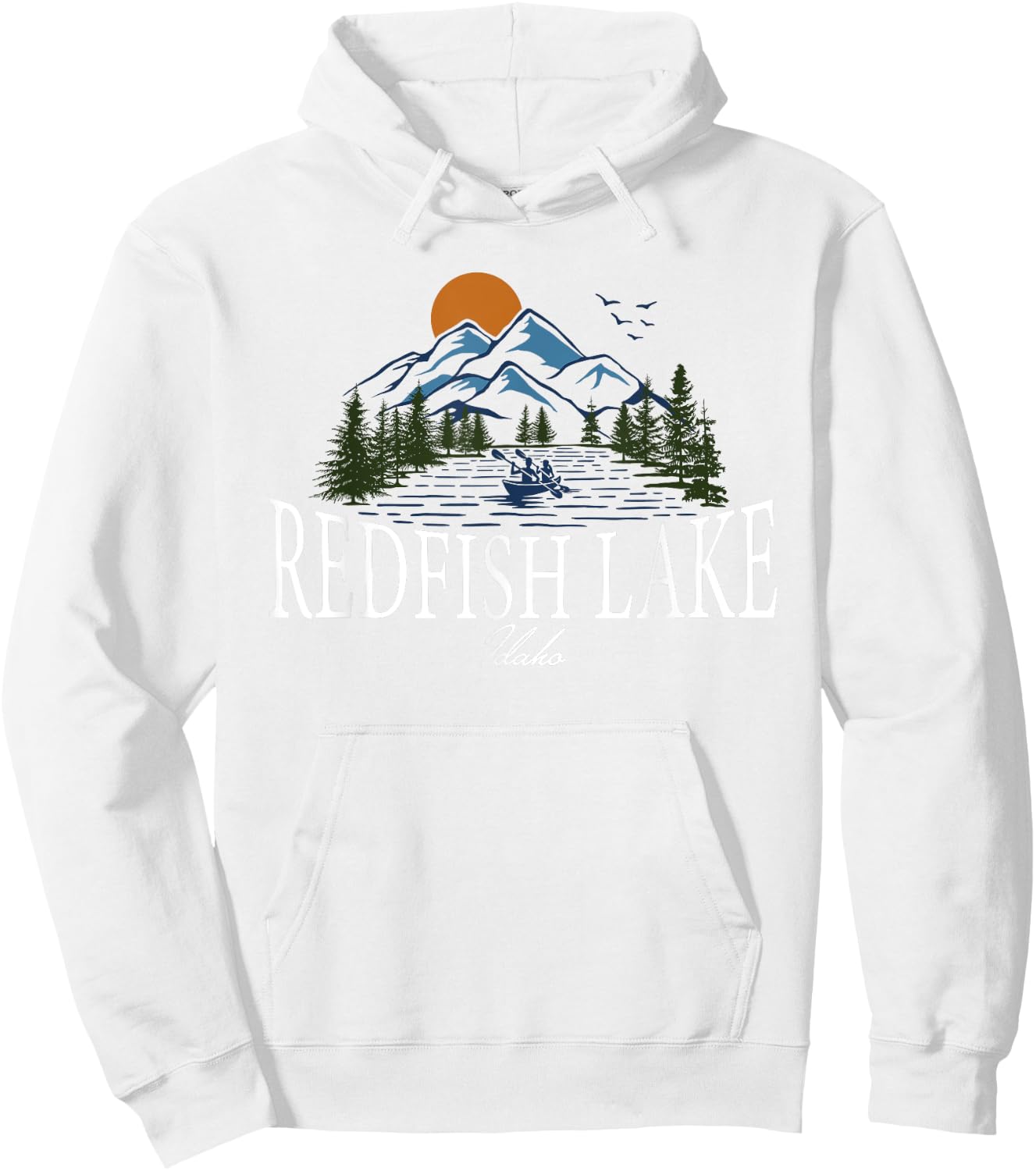 Redfish Lake Idaho Hoodie - Hoodie | White