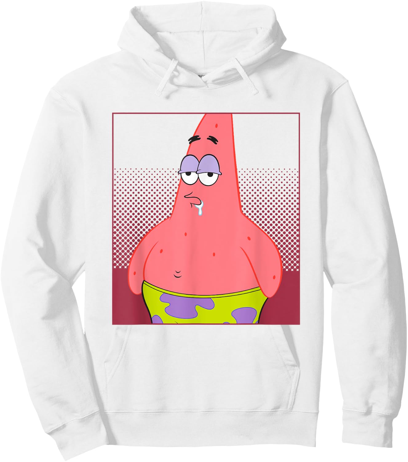 SpongeBob SquarePants Drooling Patrick Star Portrait Hoodie - Hoodie | White