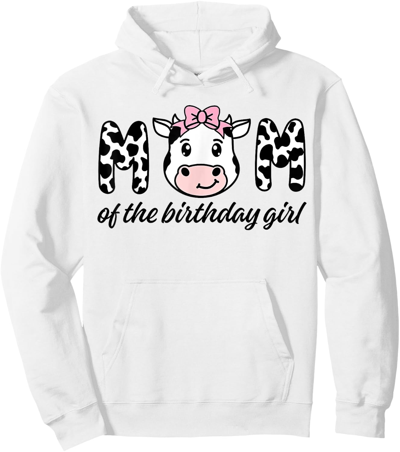 Cow Mom Birthday Family Matching Mothers Day Boy Girl Farm Hoodie - Hoodie | White