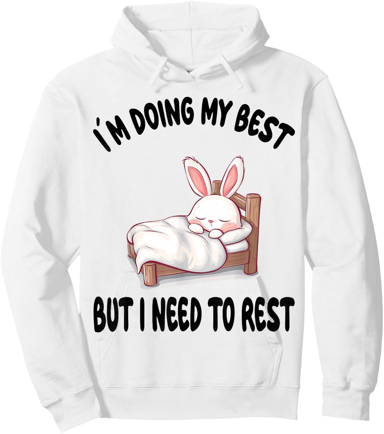 Bunny Rabbit Official Sleepshirt Pajamas Nightgown Hoodie - Hoodie | White