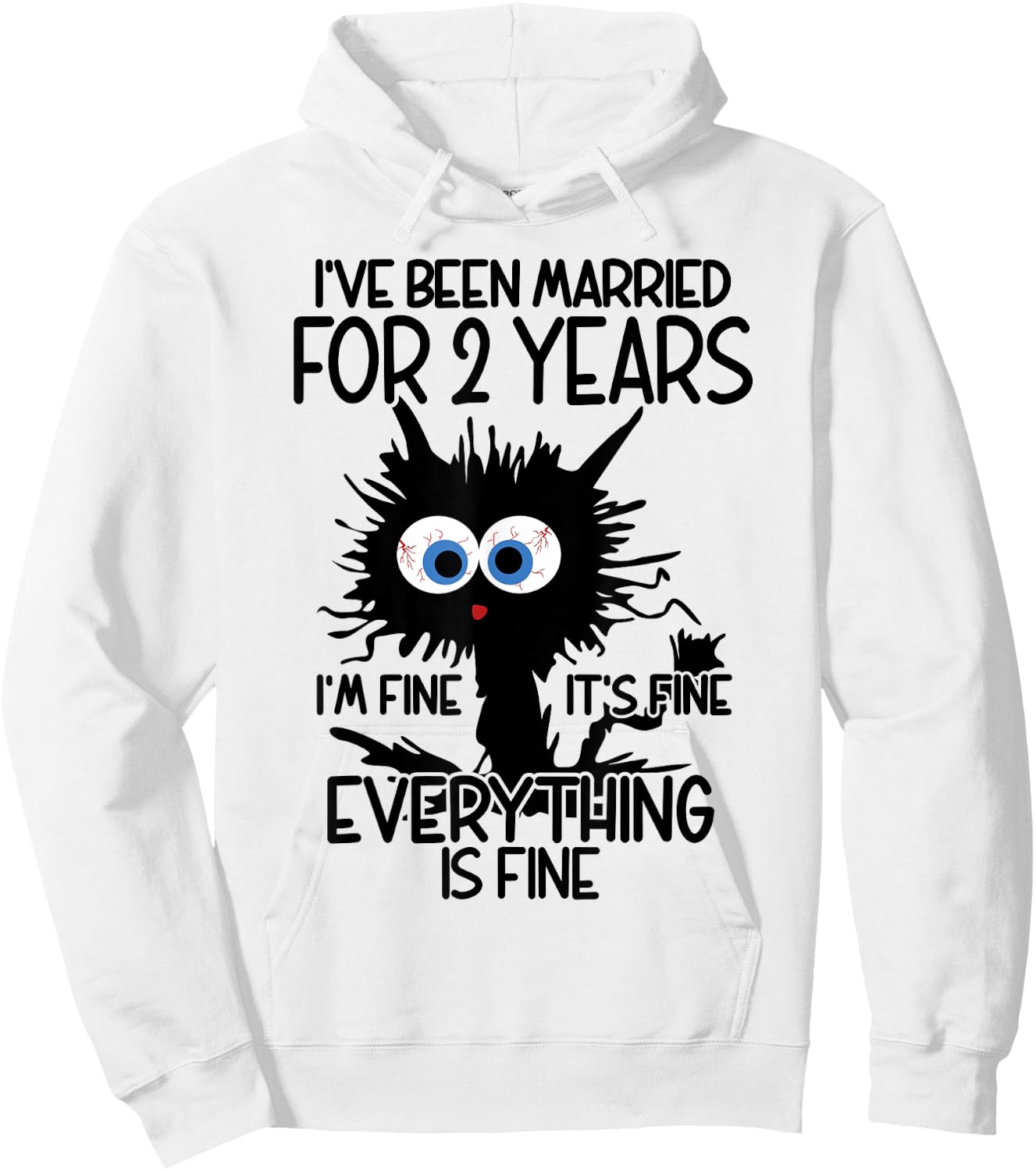 Cotton Wedding I've Been Married For 2 Years Hoodie - Hoodie | White