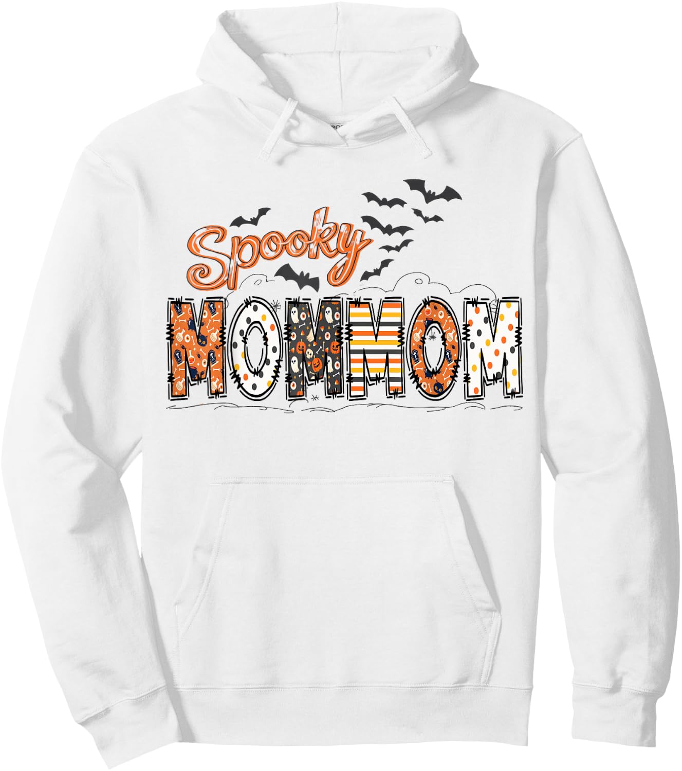 Spooky Mommom Halloween Mommom Life Family Matching Hoodie - Hoodie | White