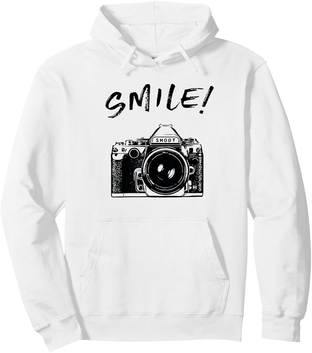 Cool SMILE Camera t shirt women kid photographers Hoodie - Hoodie | White
