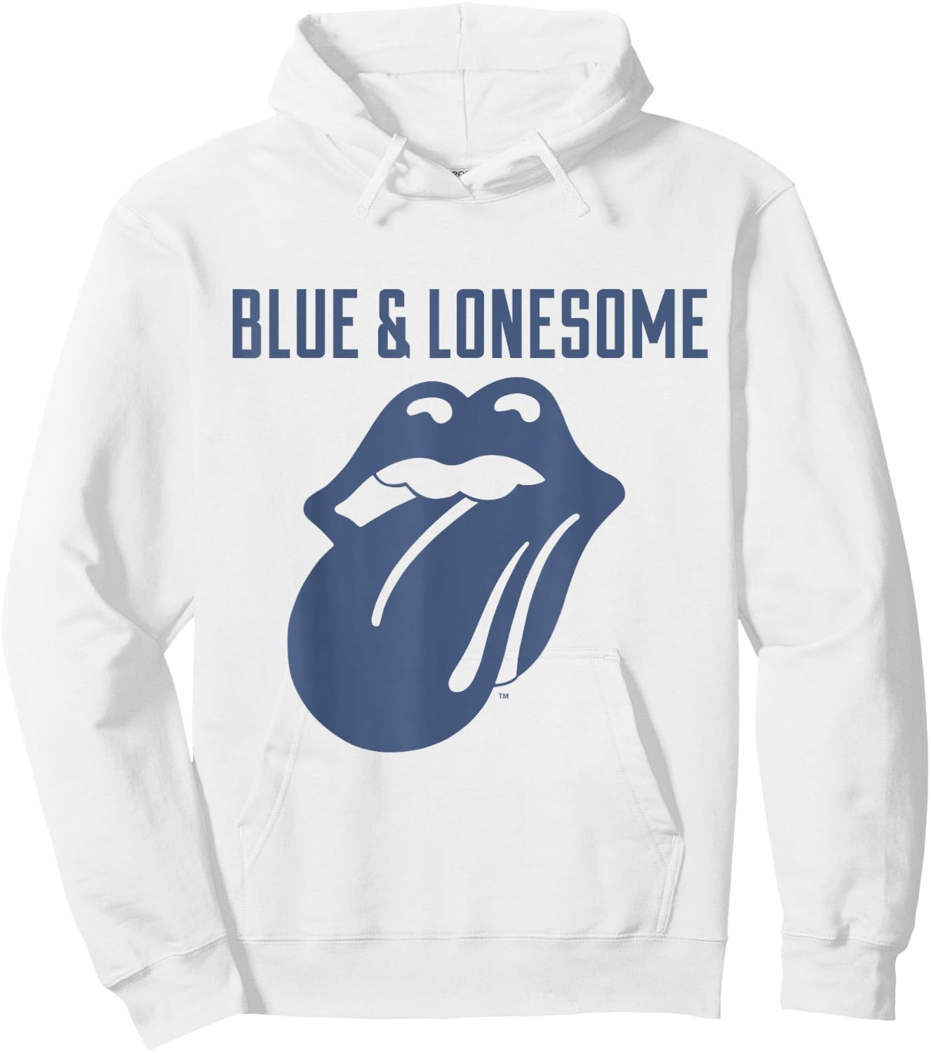 Rolling Stones 72 Logo Blue & Lonesome Vintage White Hoodie - Hoodie | White