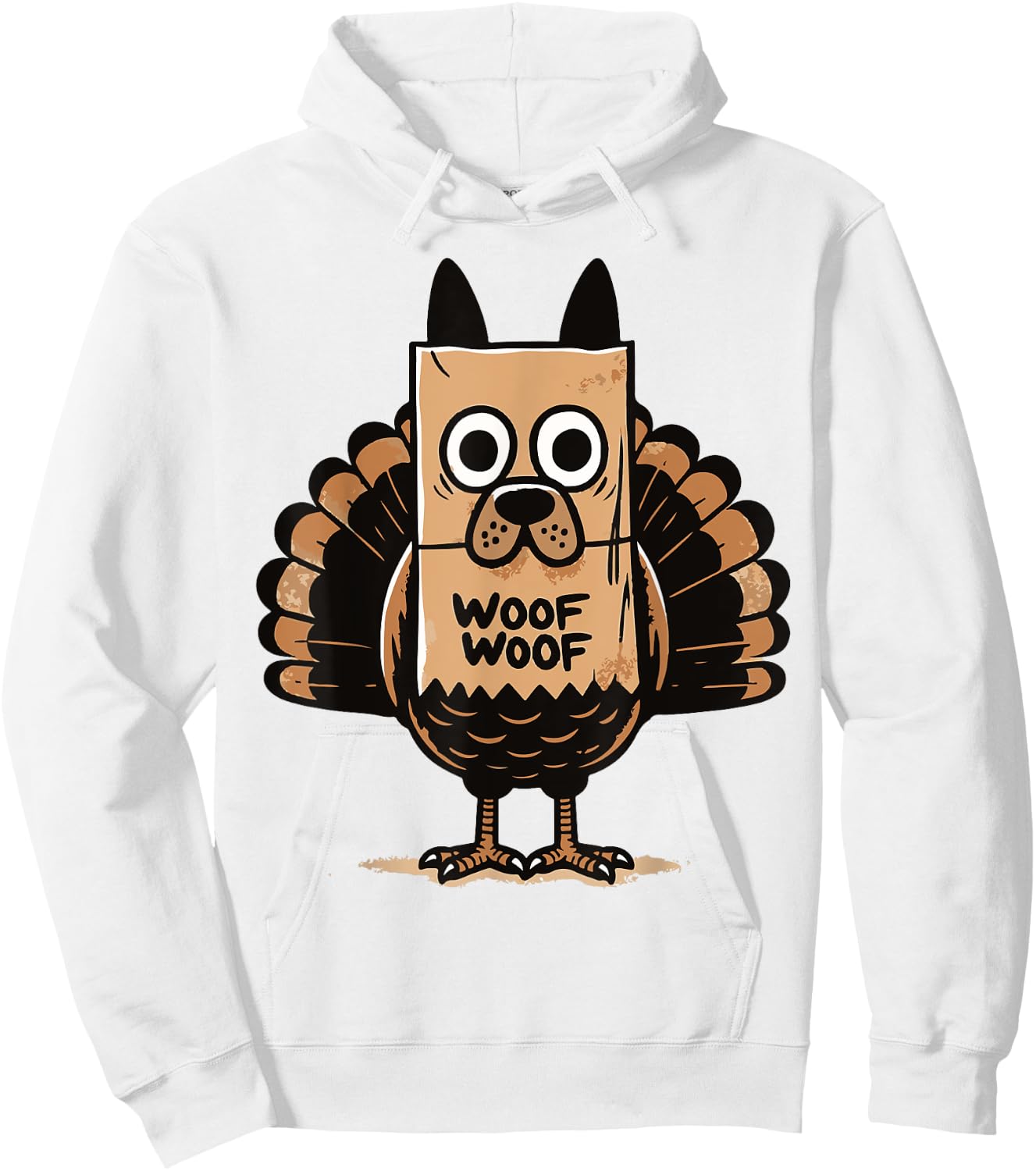 Thanksgiving Turkey Disguised as a Dog Women Girls Kids Hoodie - Hoodie | White