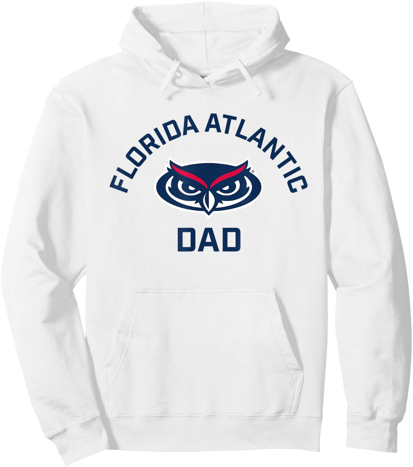 Florida Atlantic University FAU Owls Arched Dad Hoodie - Hoodie | White