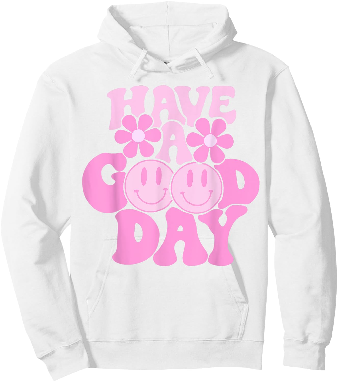 Have A Good Day Retro - Smile Face Preppy Aesthetic Hoodie - Hoodie | White