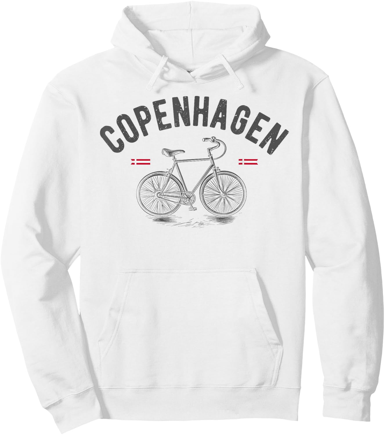 Vintage Bicycle Copenhagen Denmark | Bike Lover Hoodie - Hoodie | White