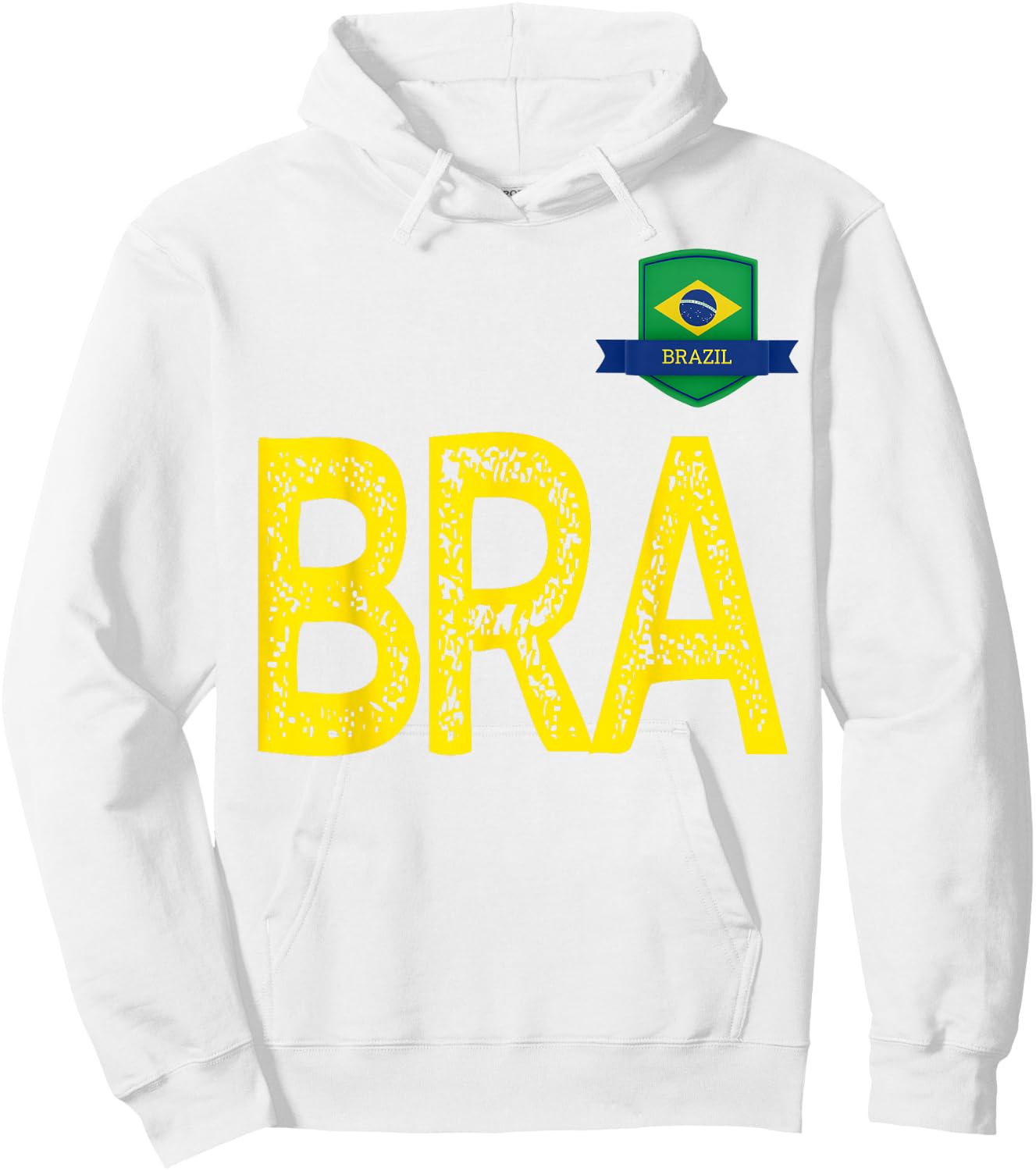 Brazil Human Flag Letter B and Letter R and A Brazil Hoodie - Hoodie | White