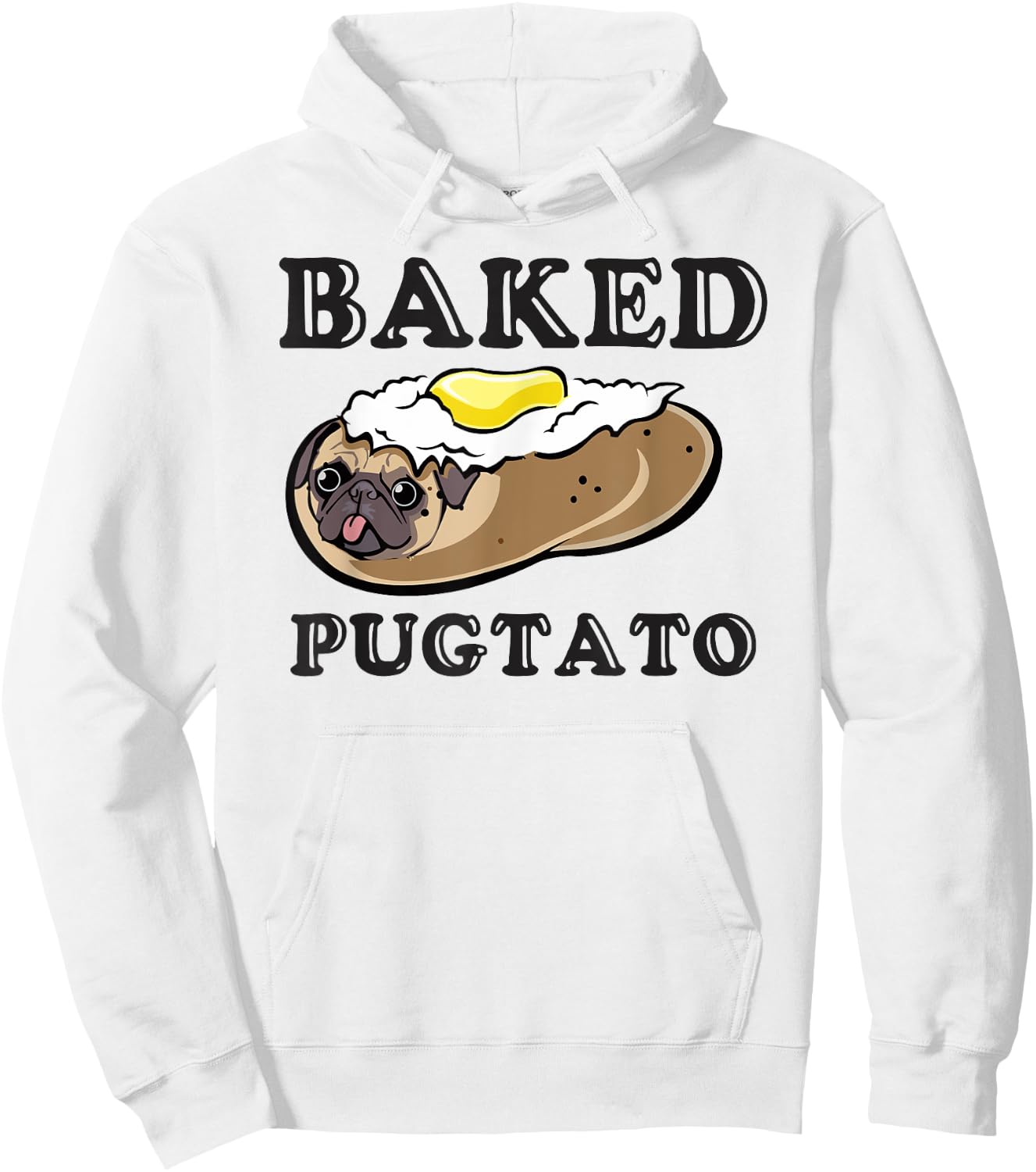Pugtato, Funny Dog Lovers, Ladies Man Dog, I Love My Pug Hoodie - Hoodie | White