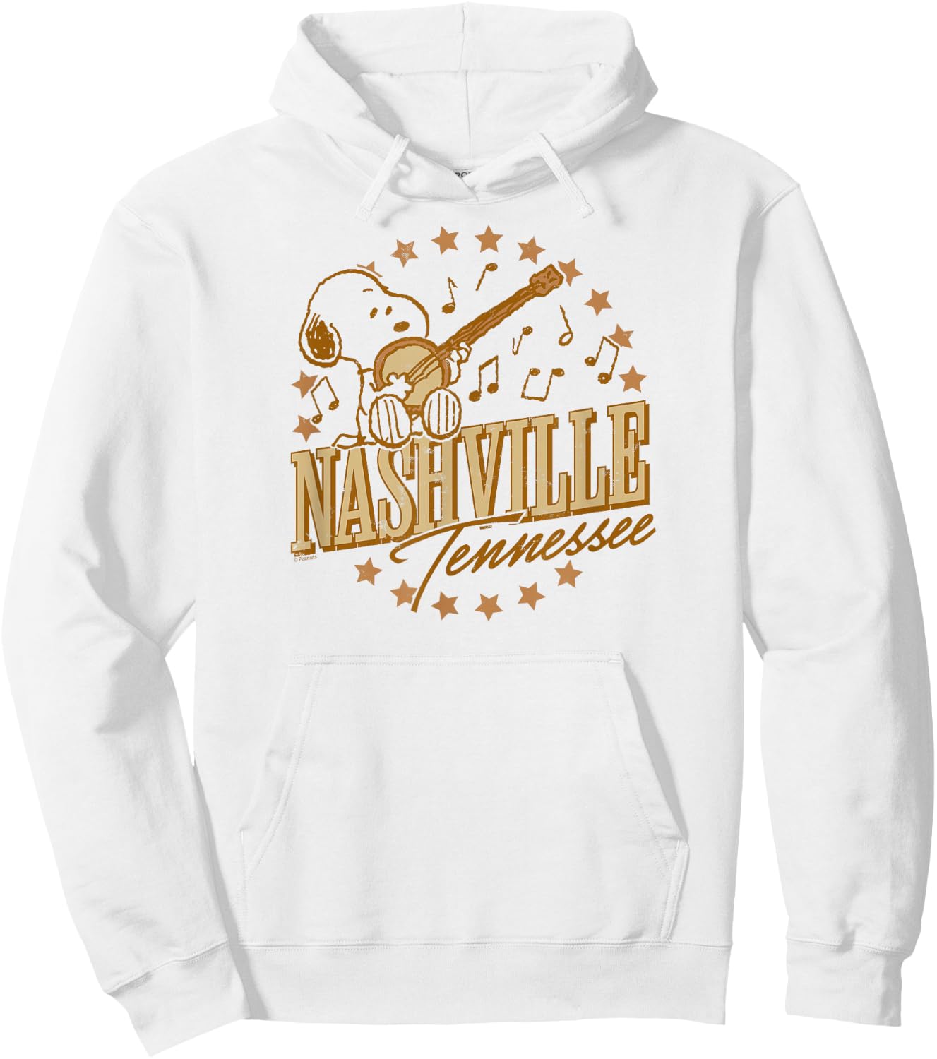 Peanuts - Snoopy Nashville Tennessee Music Stars White Hoodie - Hoodie | White