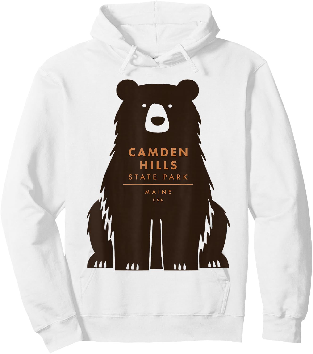 Camden Hills State Park Maine Retro Vintage Bear Hoodie - Hoodie | White
