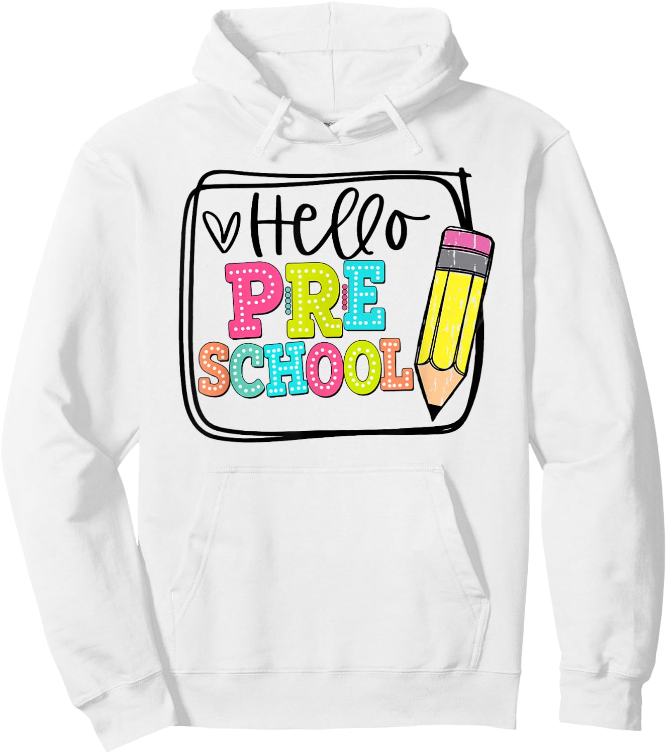 Hello preschool Team Pre-K Teacher Kids Back to School Hoodie - Hoodie | White