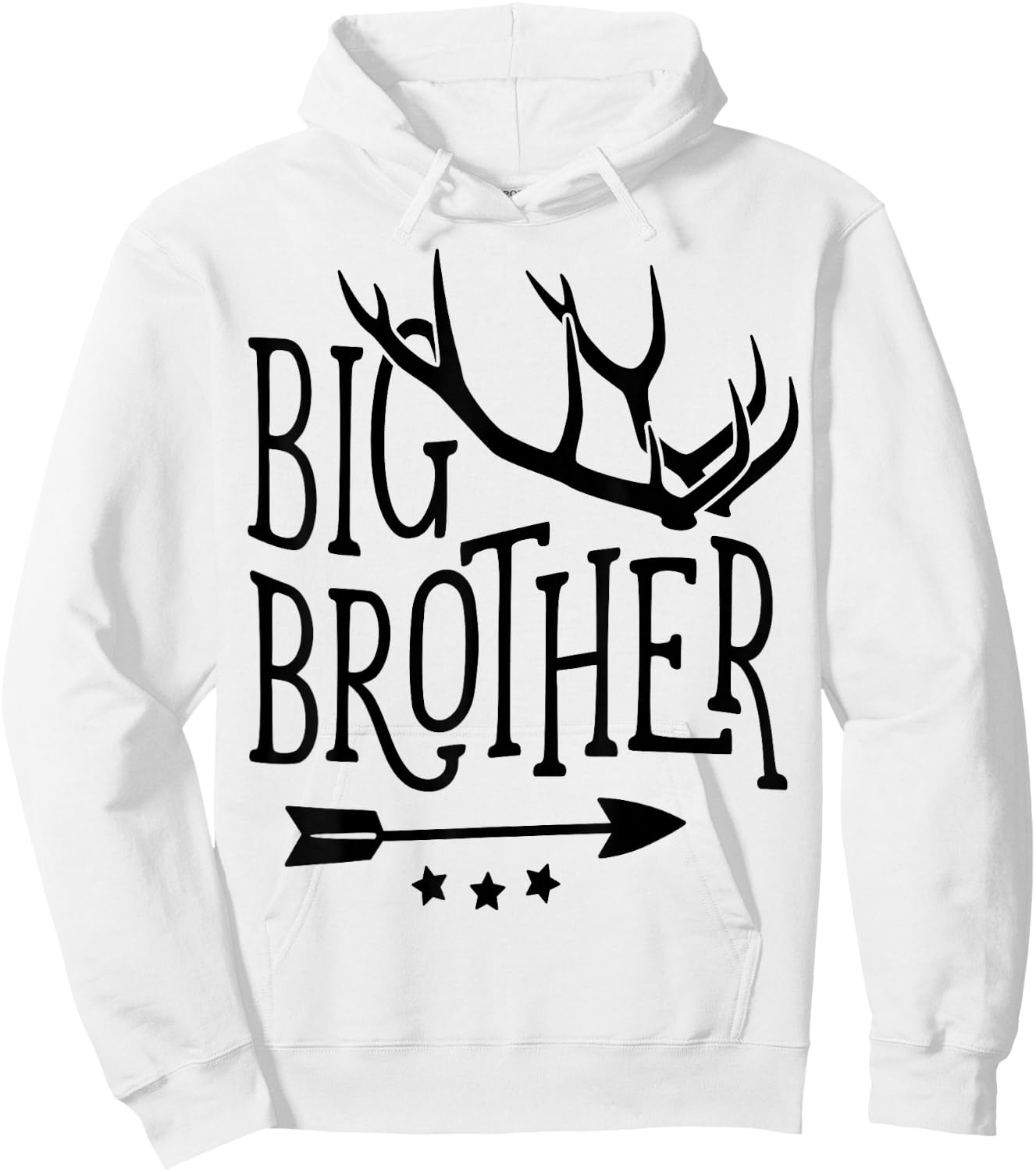 Big Brother Shirt Tribal Arrow Deer Antlers Kids Son Boys Hoodie - Hoodie | White