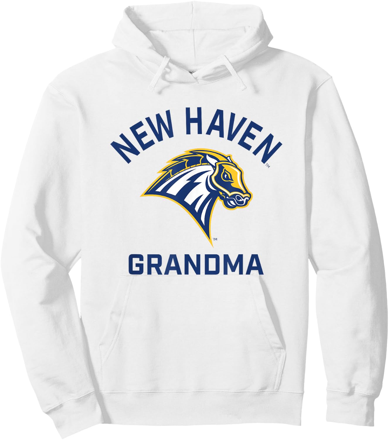 University of New Haven UNH Chargers Arched Grandma Hoodie - Hoodie | White