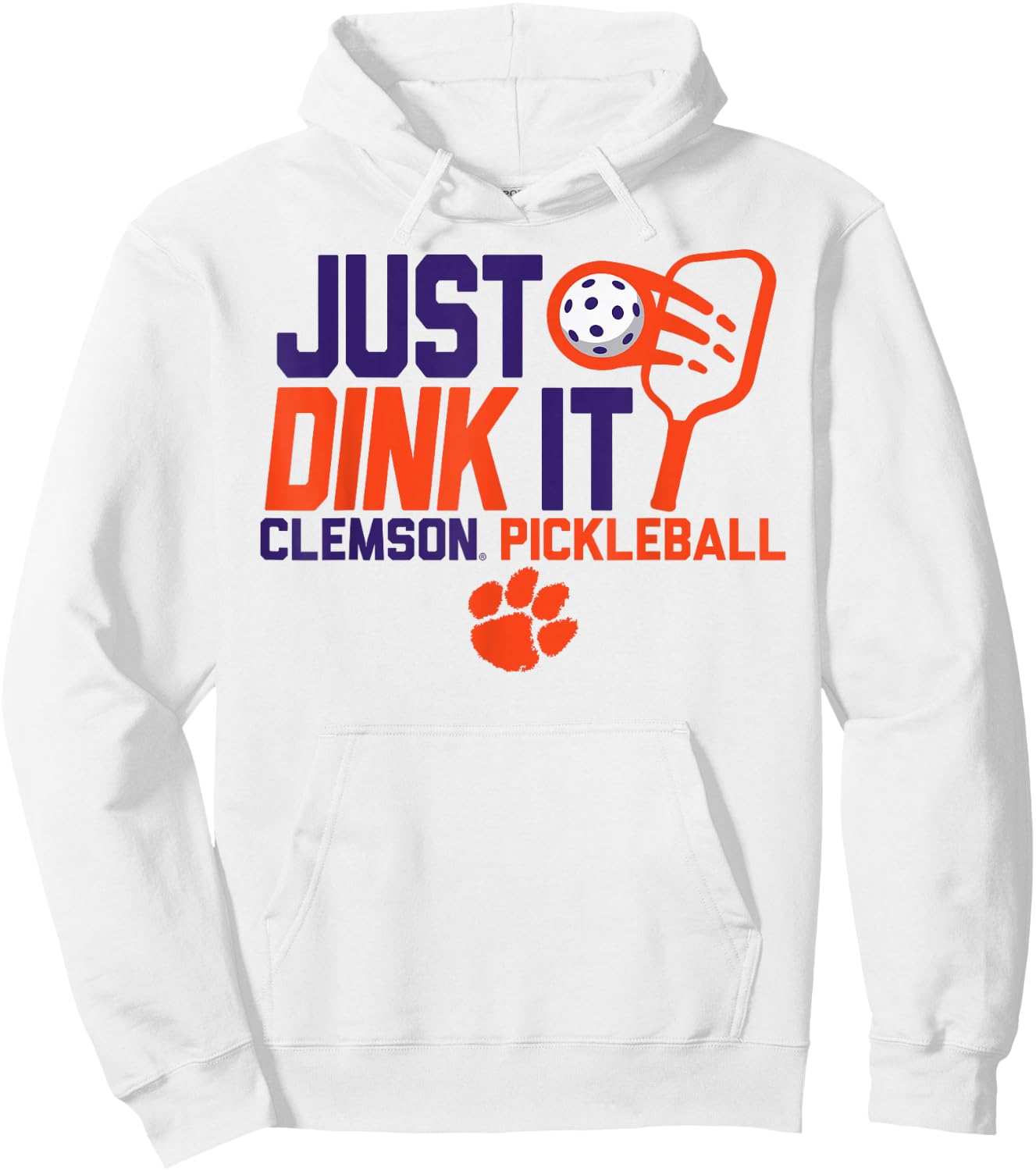 Clemson Tigers Pickleball Dink Gray Officially Licensed Hoodie - Hoodie | White