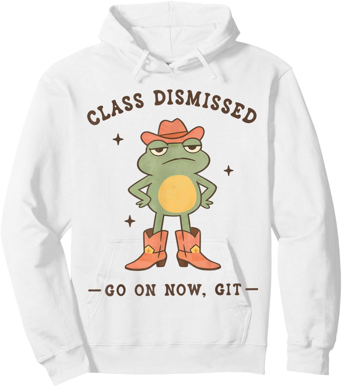 Funny Western Cowboy Frog Last Day of School Class Dismissed Hoodie - Hoodie | White