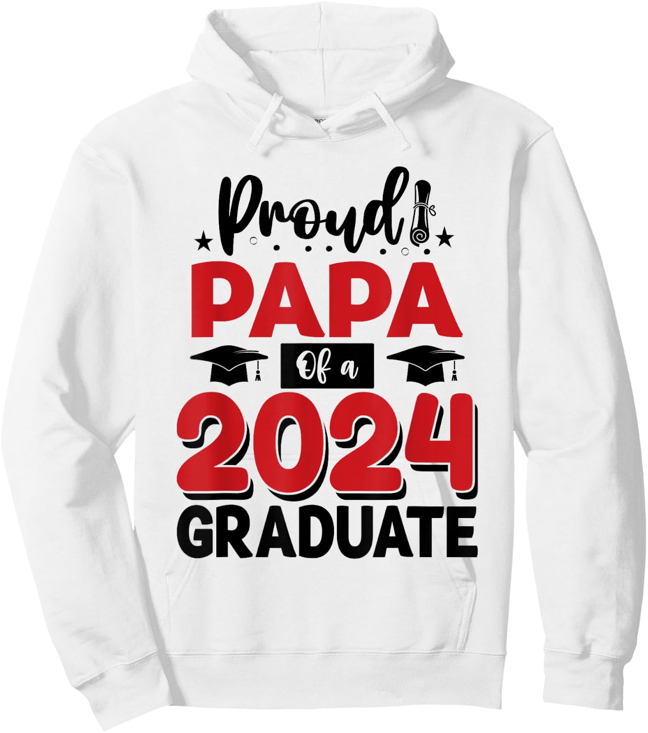 Proud Papa Of A Class Of 2024 Graduate Senior Graduation Hoodie - Hoodie | White