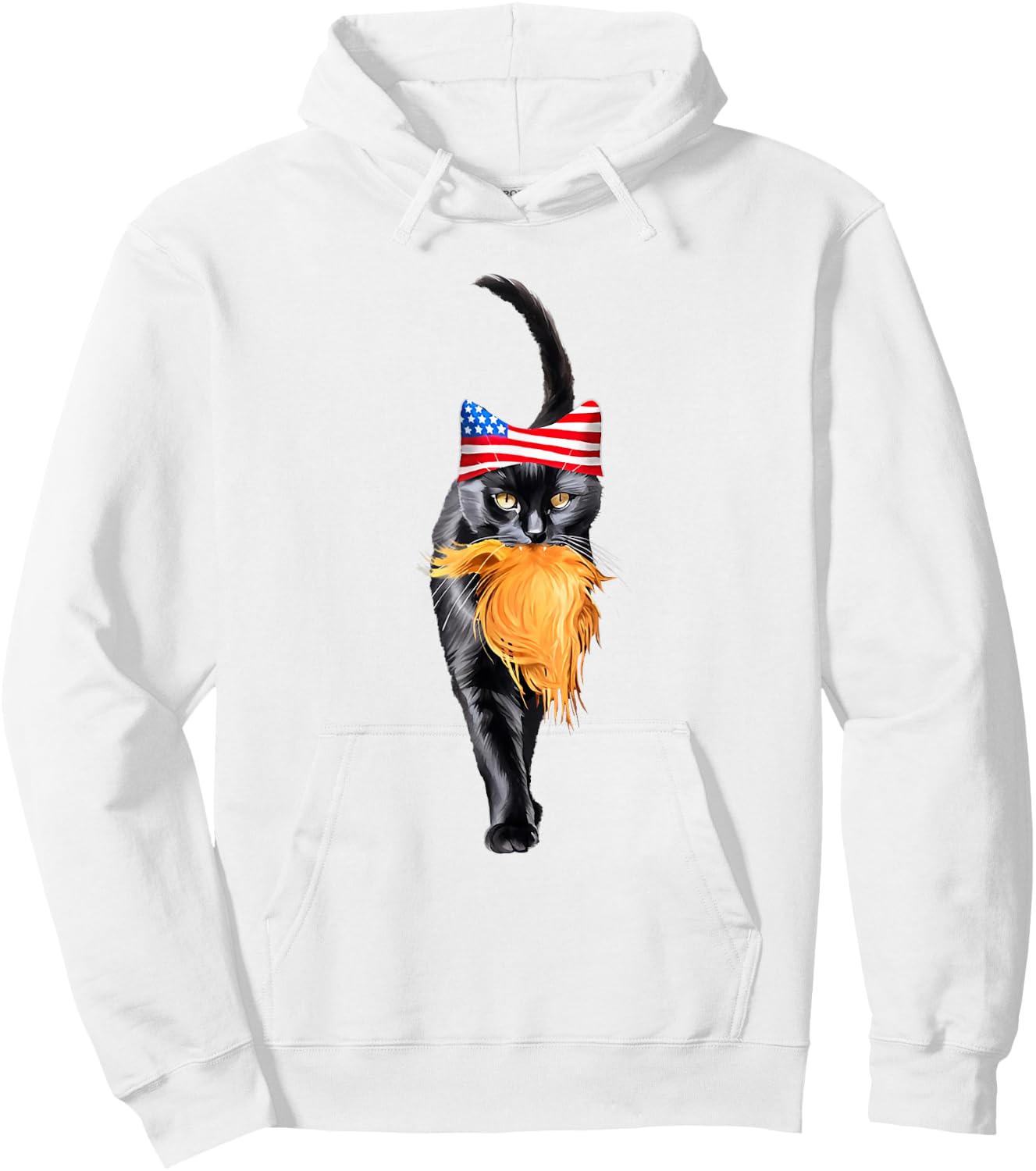 Funny Childless Cat Lady With Trump Hair Vote Kamala 2024 Hoodie - Hoodie | White