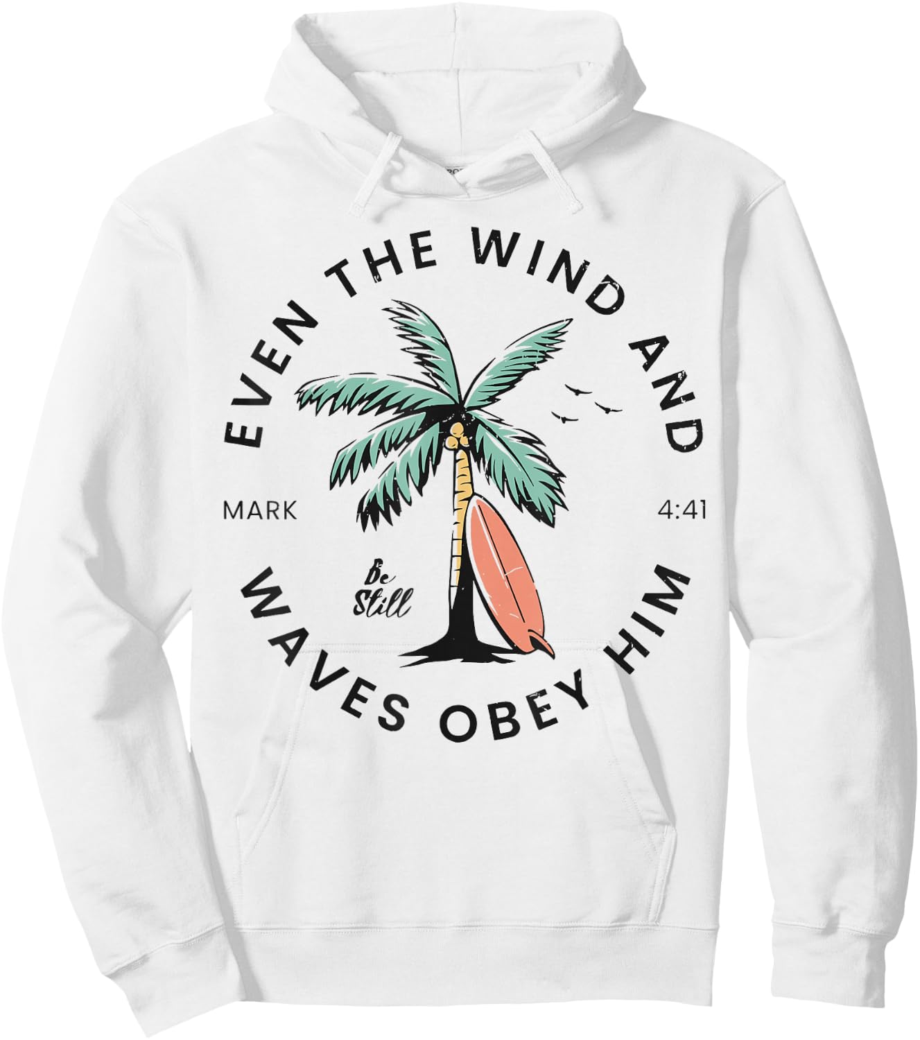 Retro Event The Wind And The Waves Christian Bible Beach Hoodie - Hoodie | White