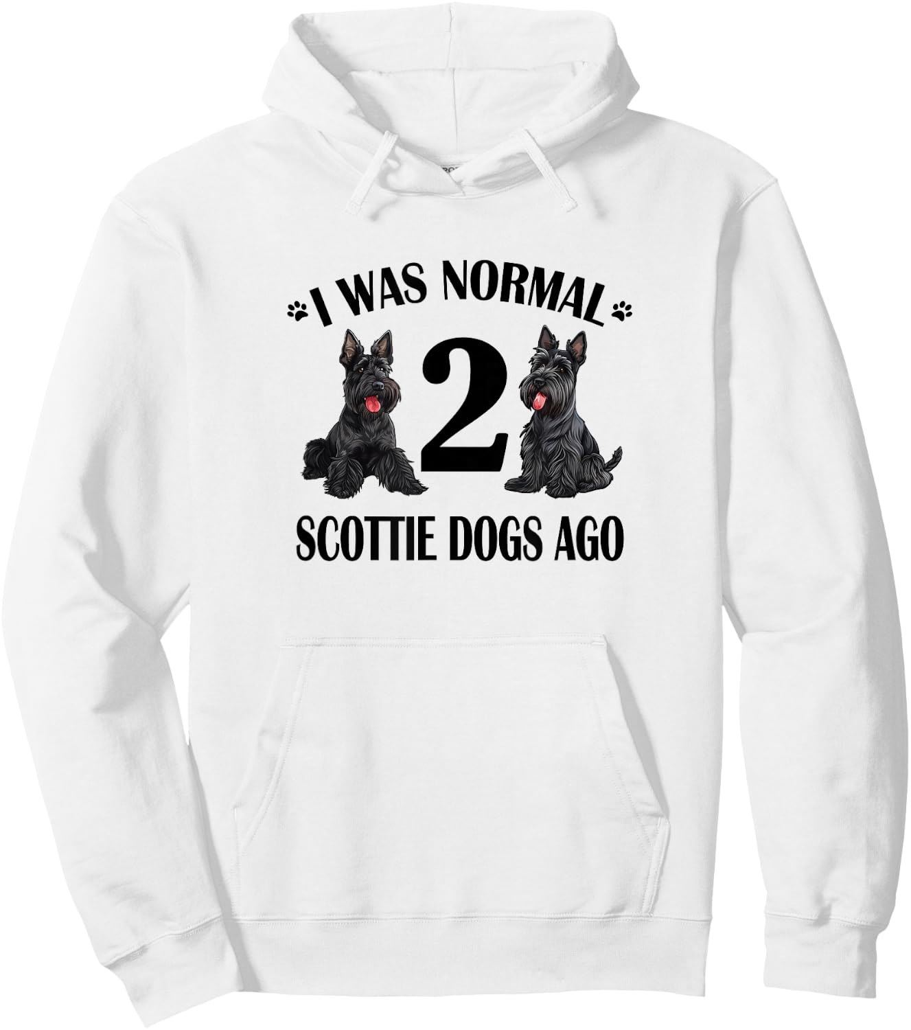 Cute Normal Two 2 Scottie Dogs Ago Scottish Terrier Lover Hoodie - Hoodie | White