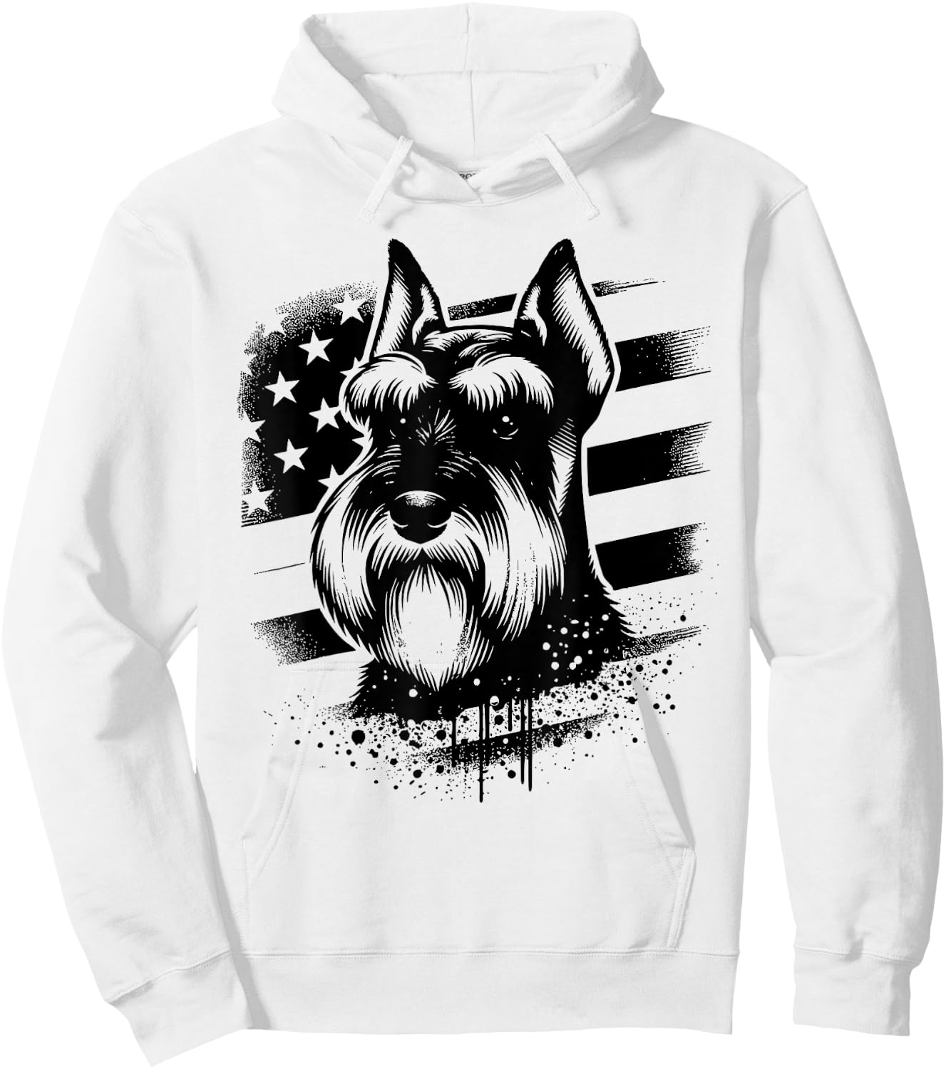 Standard Schnauzer 4th Of July Patriotic Dog American Flag Women Kids Men Hoodie - Hoodie | White