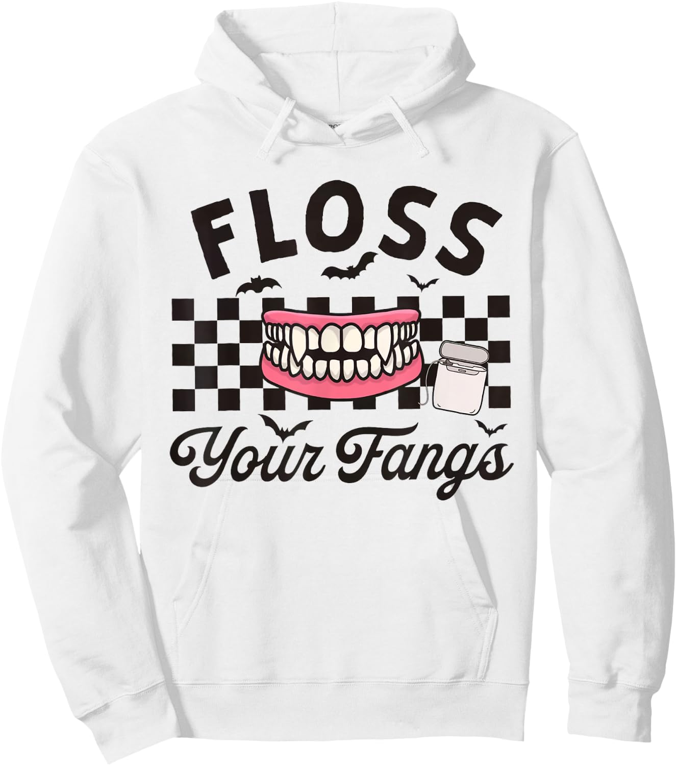 Dental Hygienist Assistant Tech Halloween Floss your Fangs Hoodie - Hoodie | White