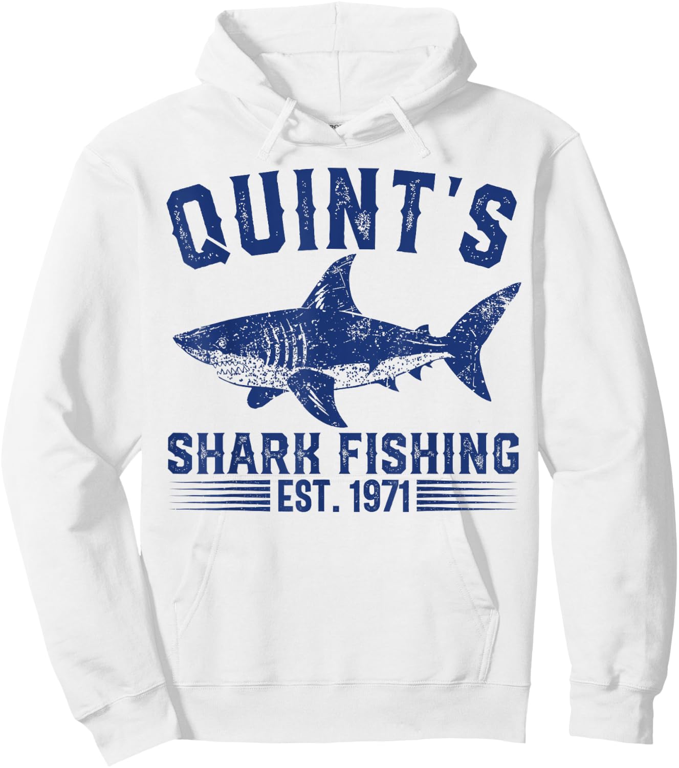 Vintage Quint's Shark Fishing 1971 Retro Fisher Birthday Hoodie - Hoodie | White
